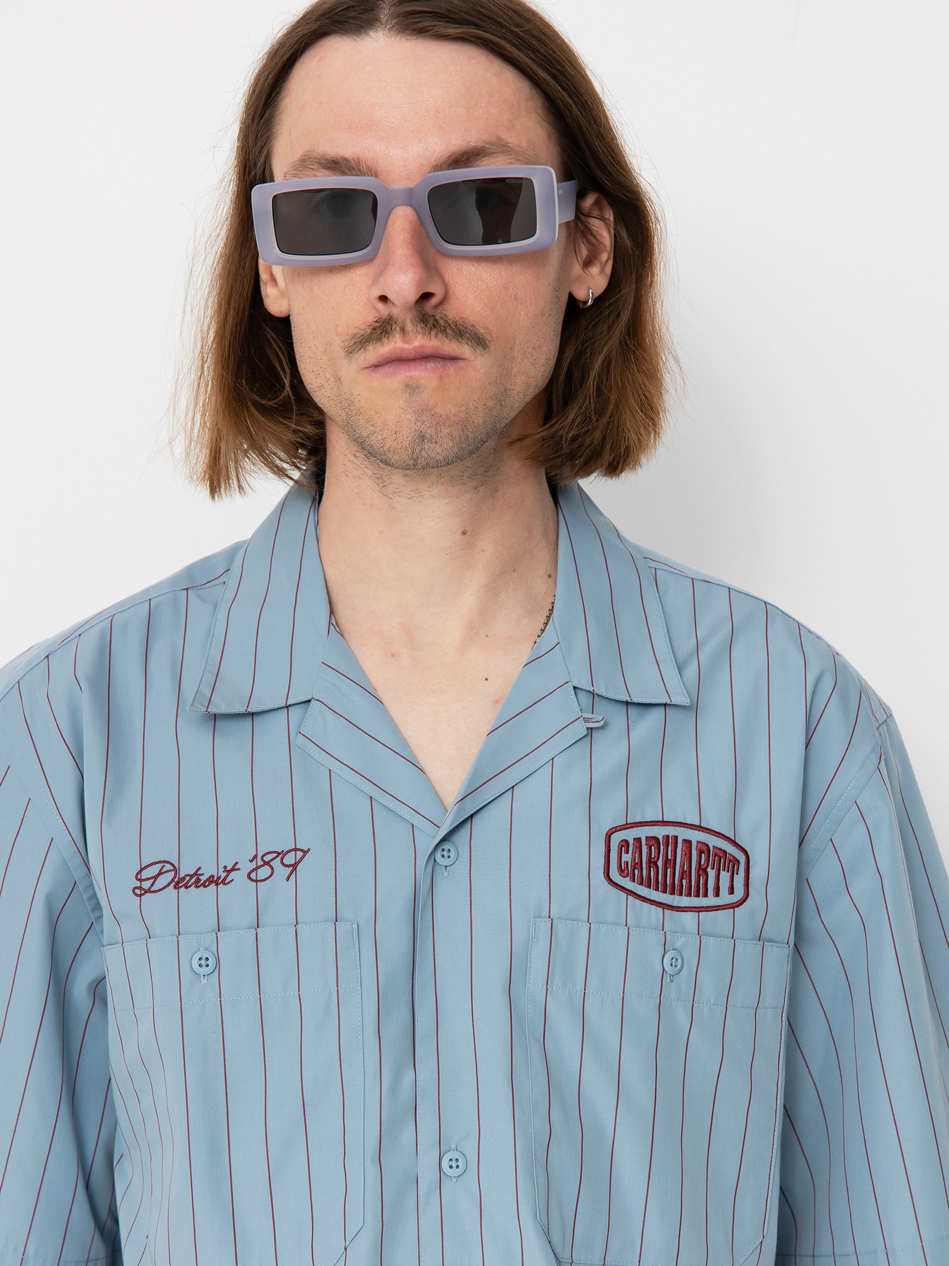 Košile Carhartt WIP Hendry (seaton stripe/frosted blue/mulberry)