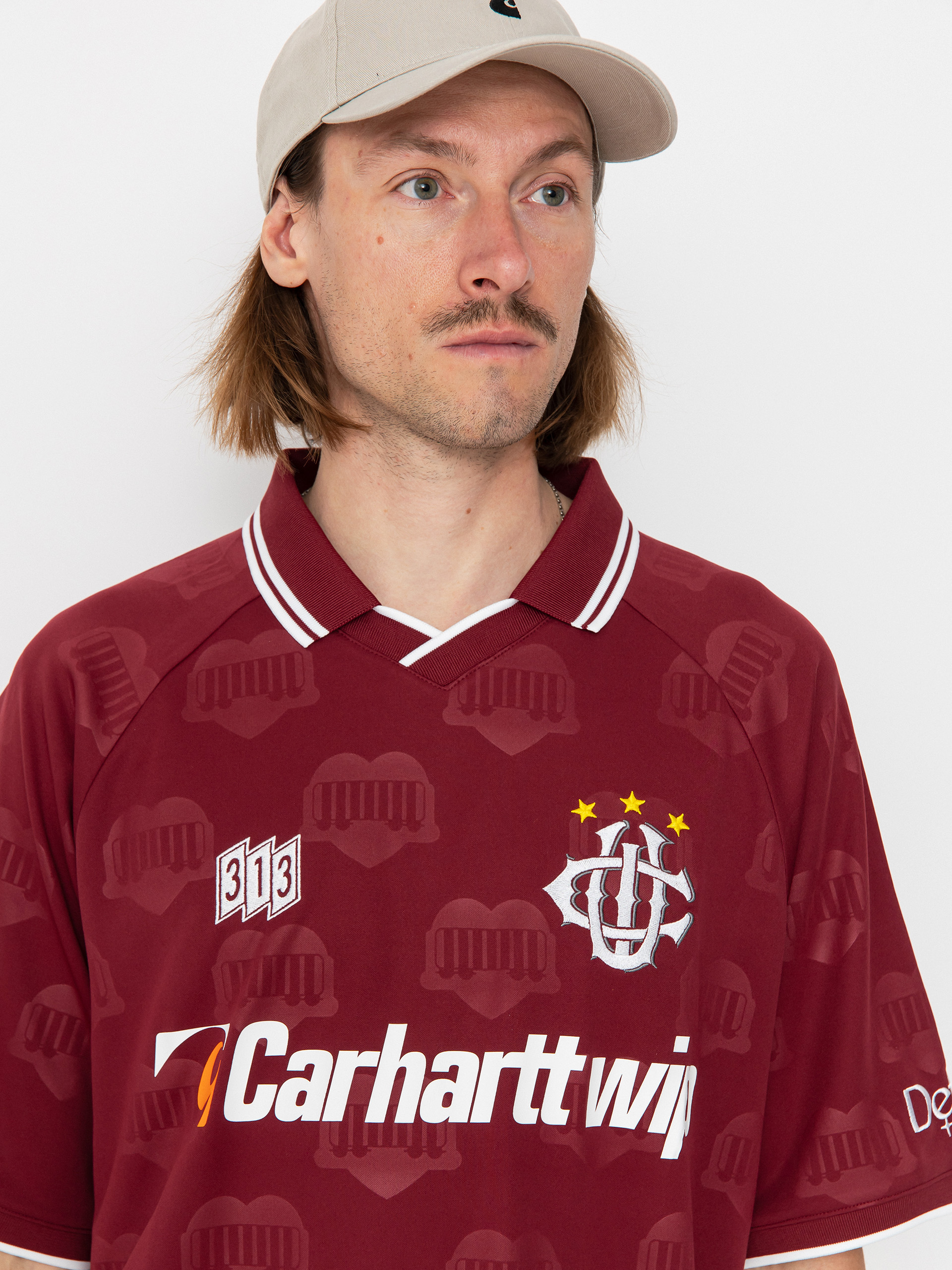 Tričko Carhartt WIP Hartts Football (heart train jacquard/mulberry)