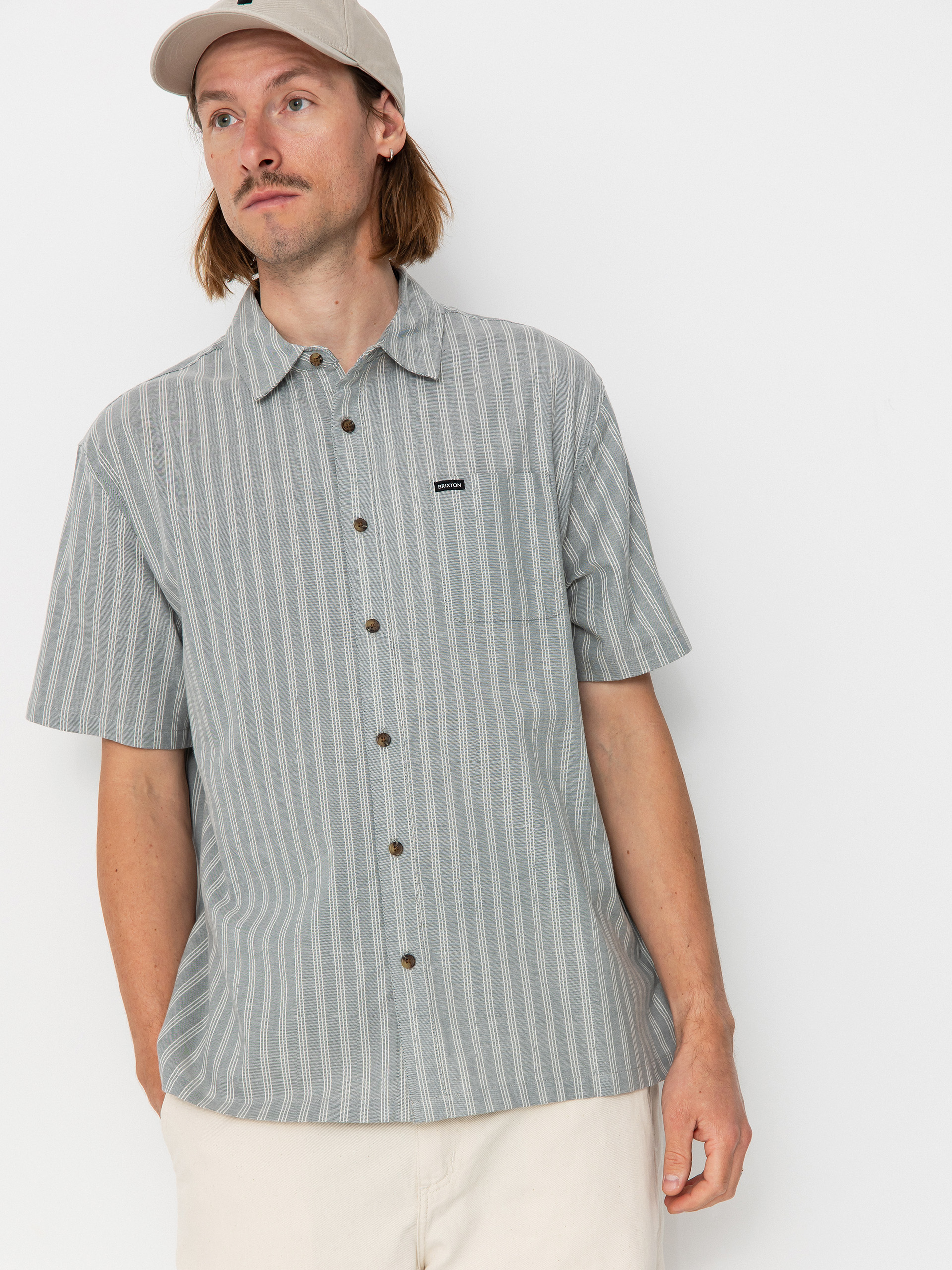 Kou0161ile Brixton Cru Oxford Stripe (basalt blue/whitcap stripe)