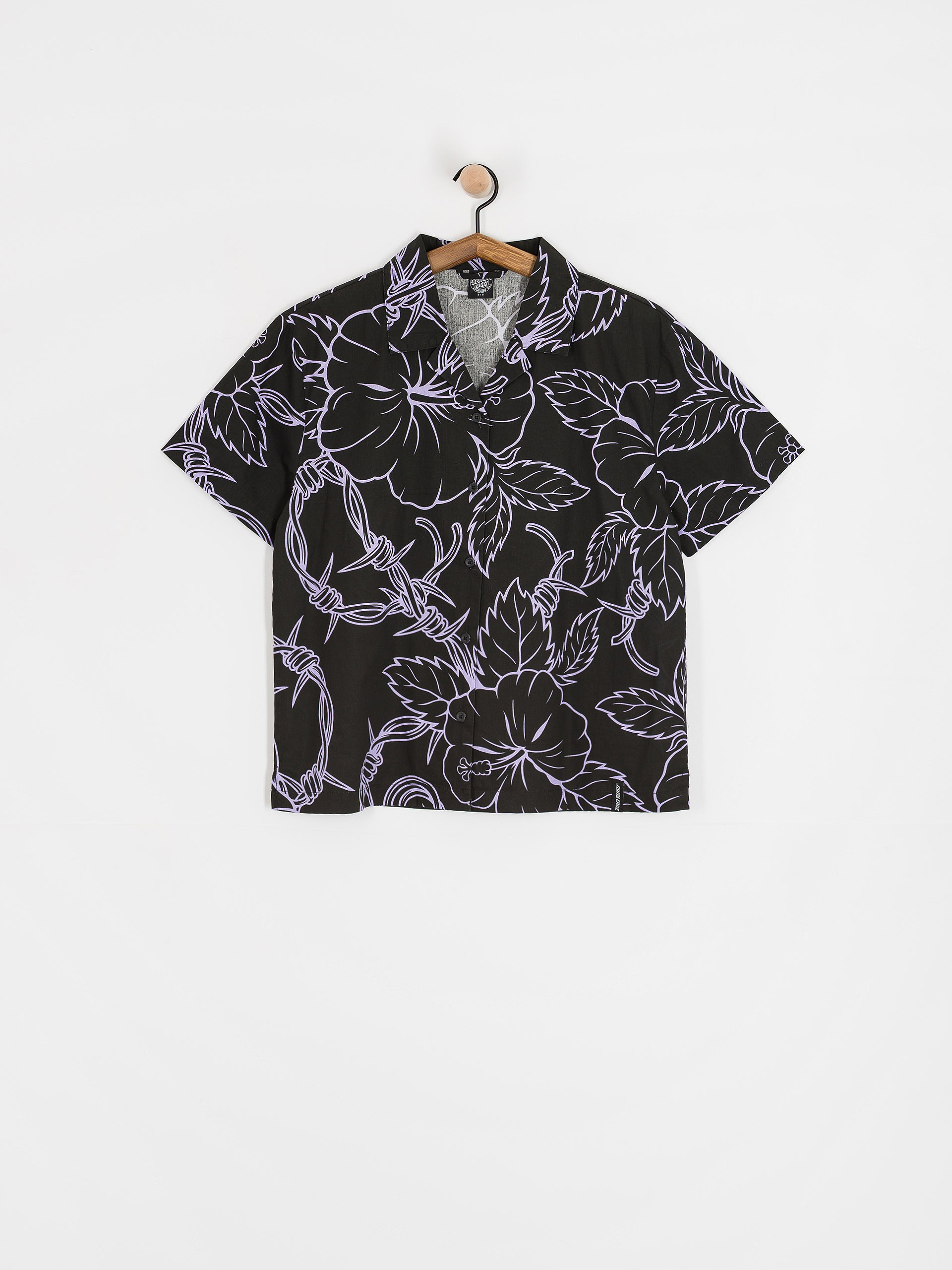 Košile Santa Cruz Mono Cabana Shirt Wmn (black/lavender)