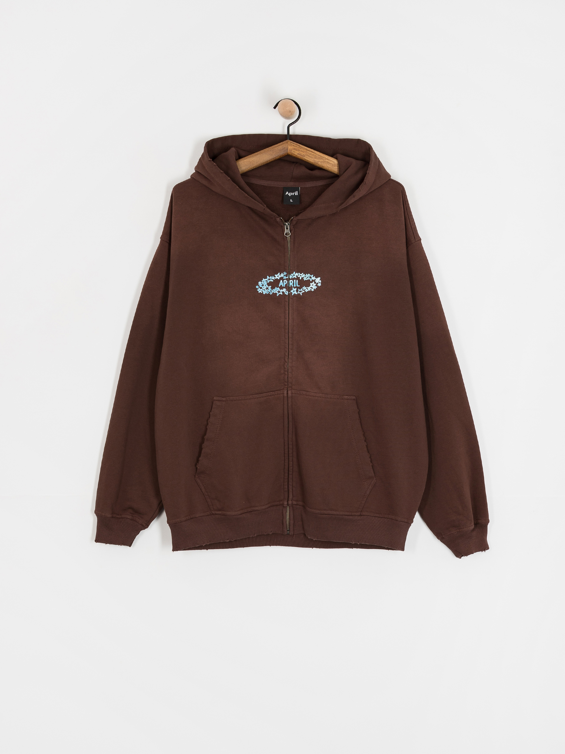 Mikina s kapucí April Skateboards Stars ZHD (brown)