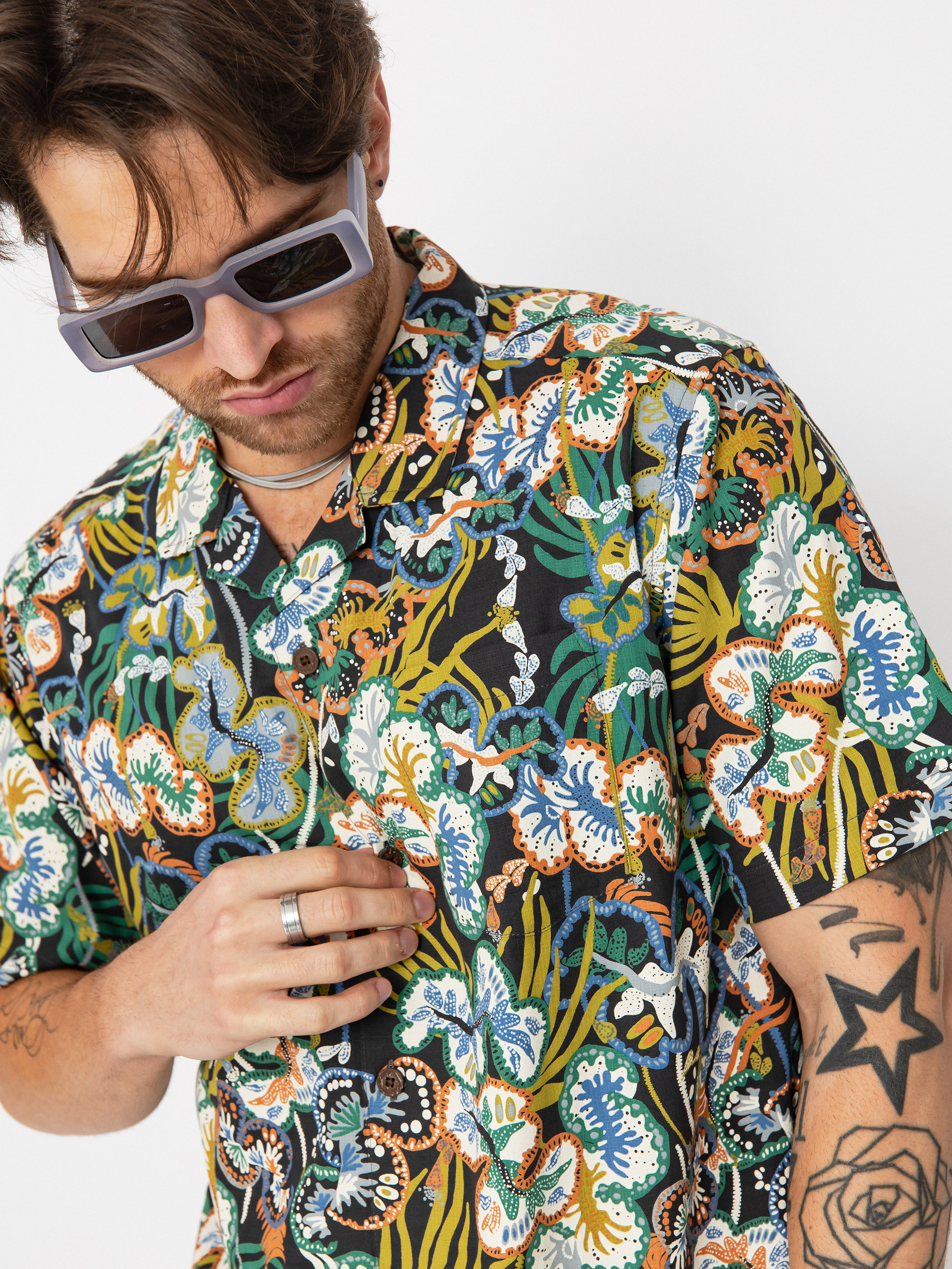 Košile Patagonia Tidal Threads Camp (undersea/ink black)