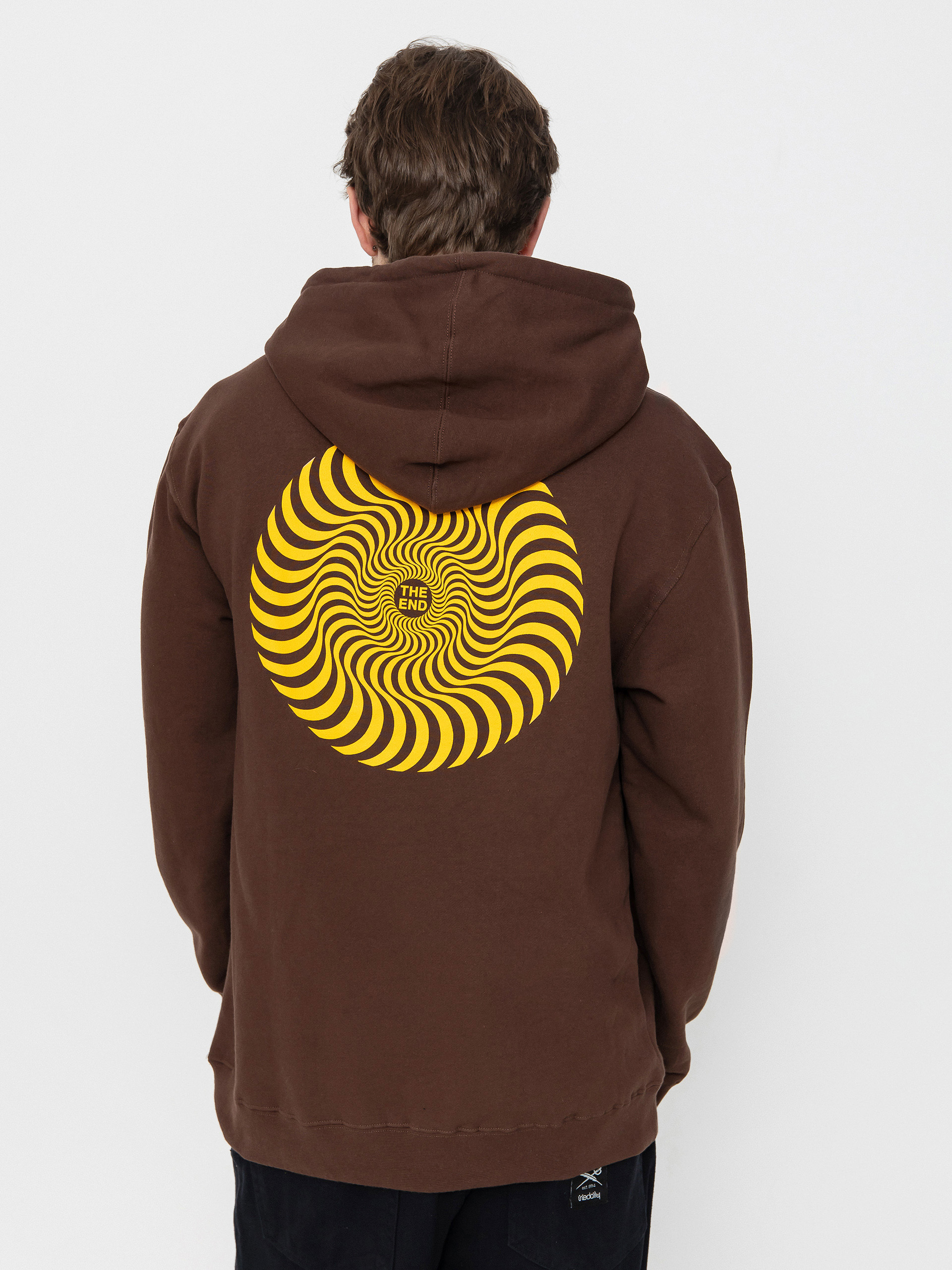 Mikina s kapucí Spitfire Classic Swirl HD (brown w/gold prints)