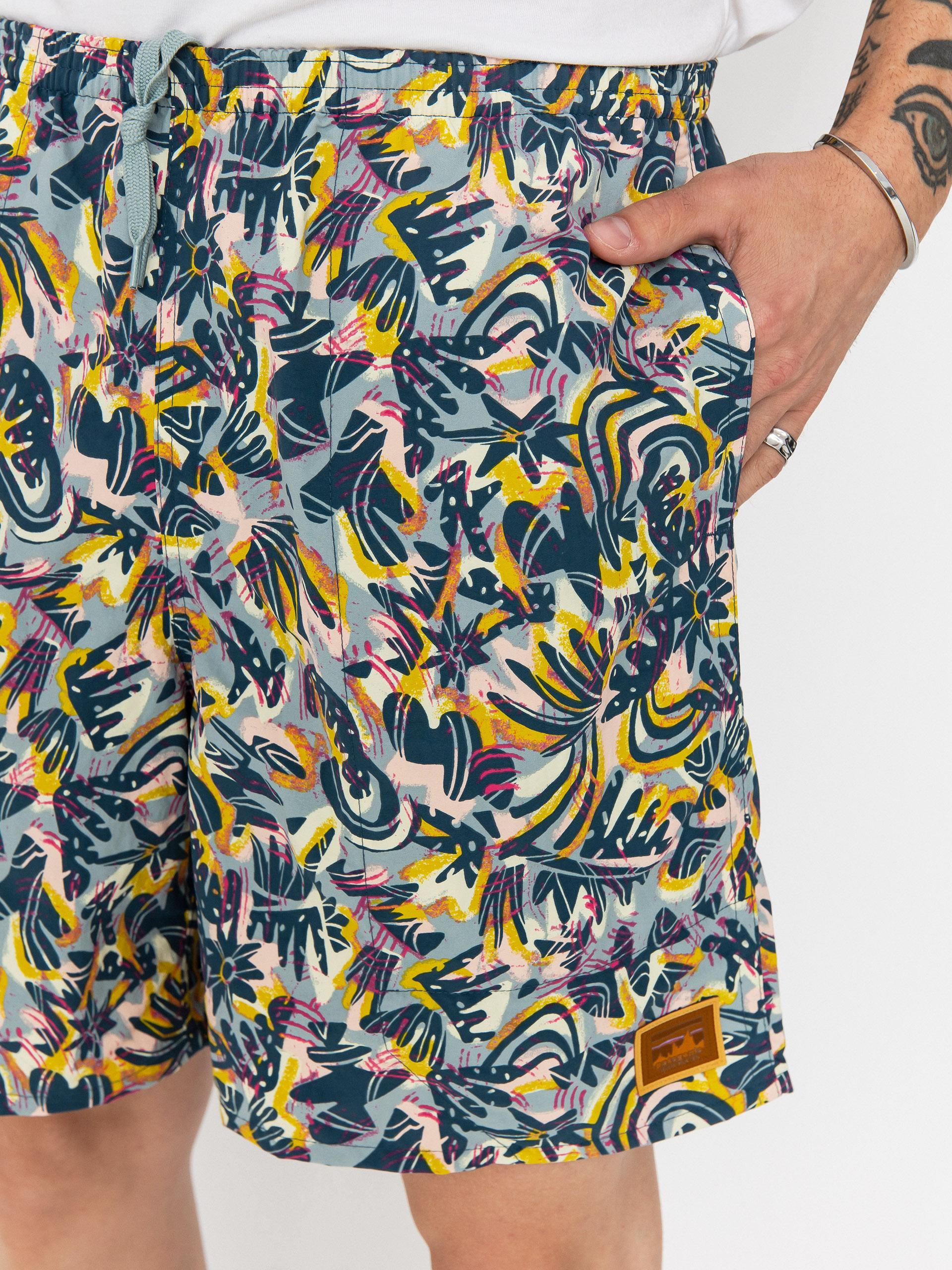 Kraťasy Patagonia Baggies Longs 7in (wild botanist/tidal teal)