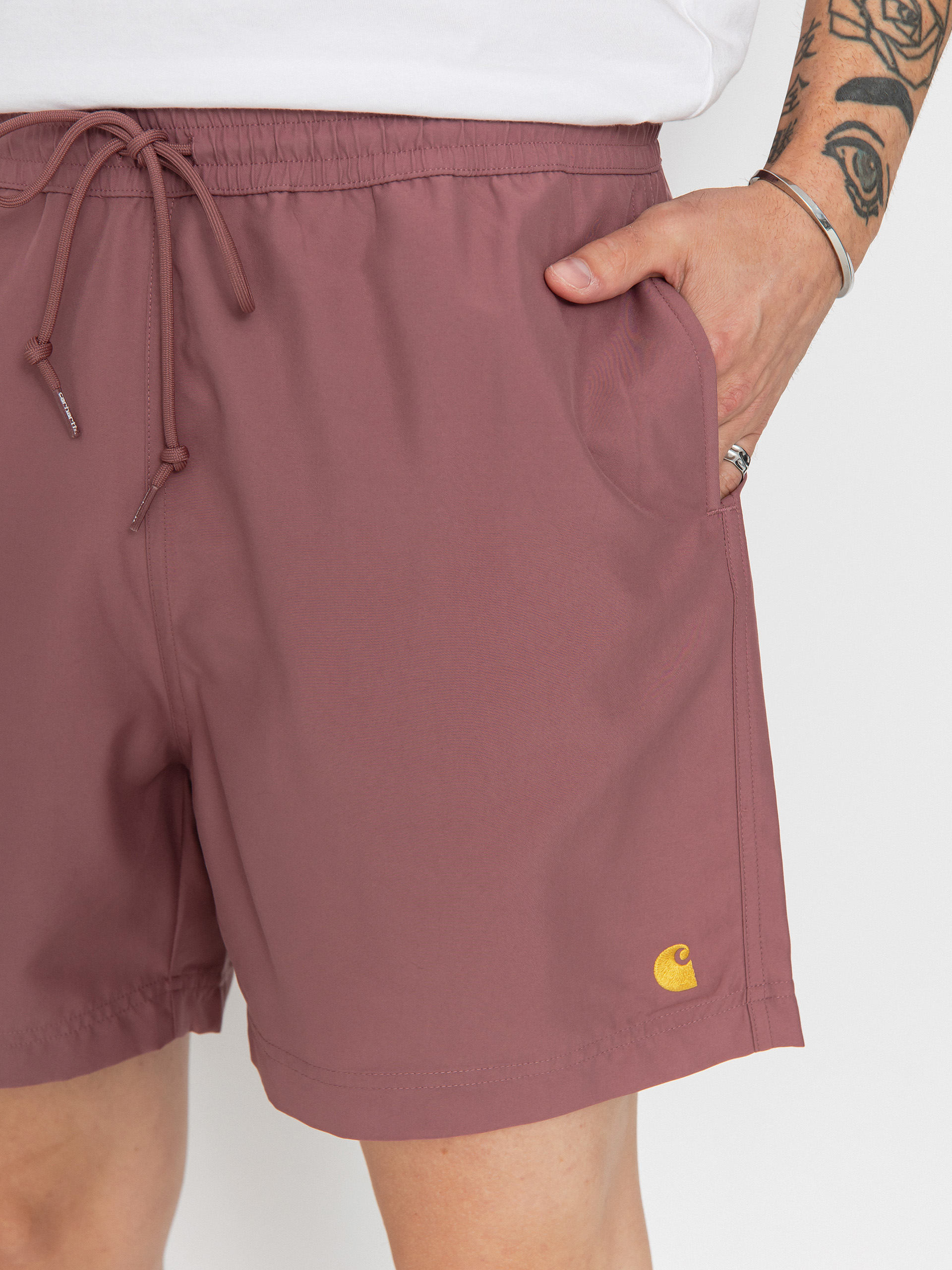 Kraťasy Carhartt WIP Chase Swim (dusky pink/gold)