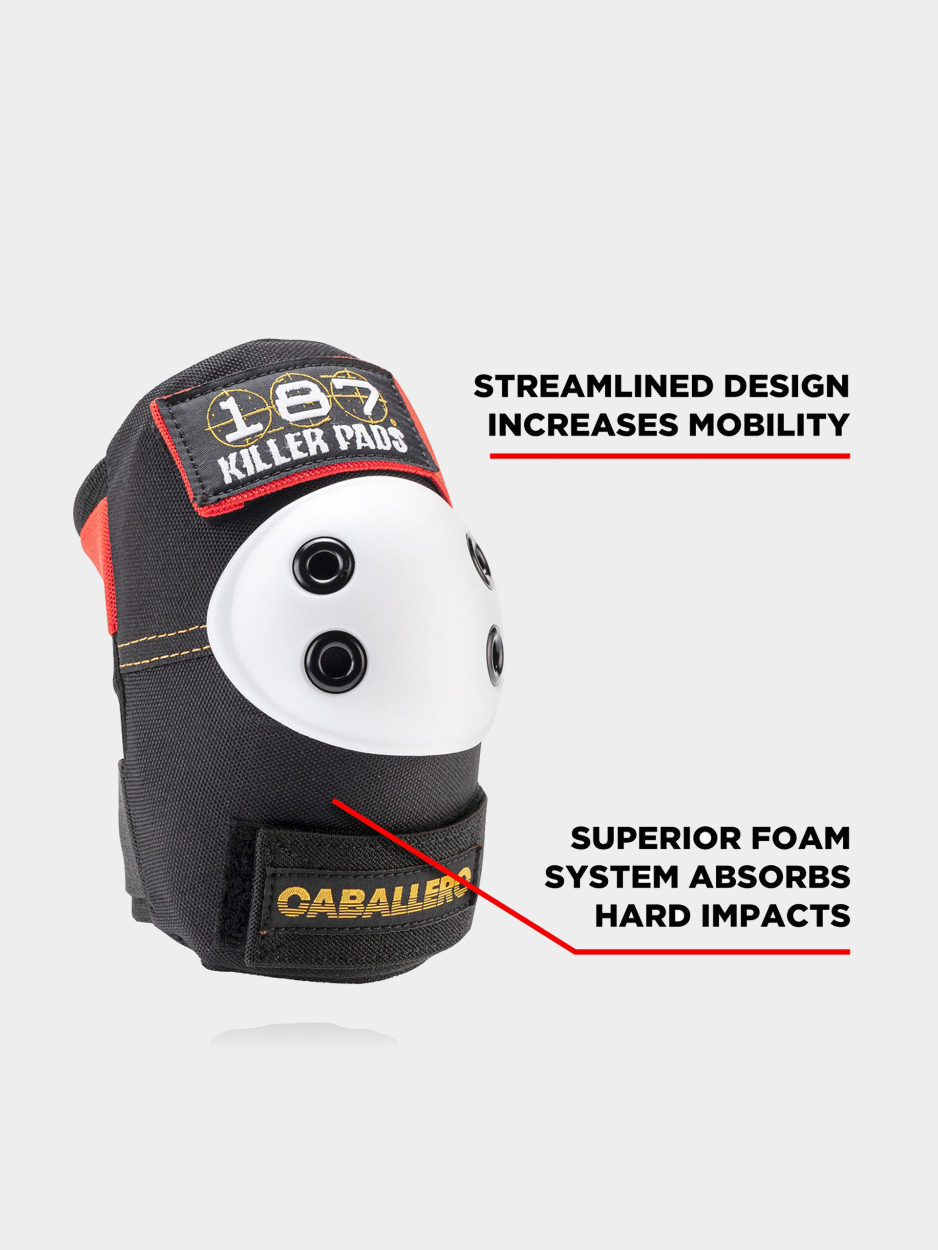 Chrániče 187 Killer Pads Adult Six Pack Set Caballero (black/red/gold)