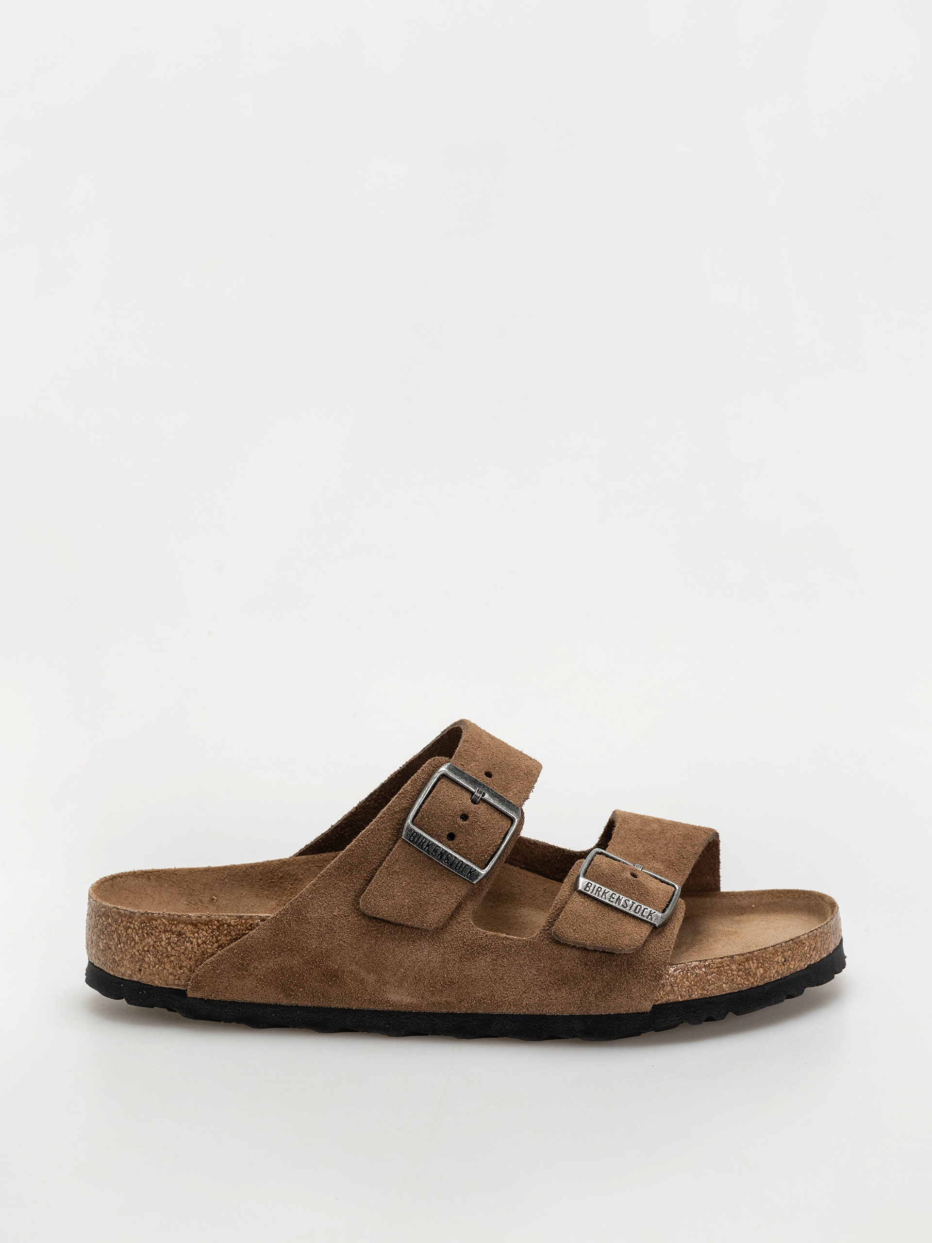 Plážovky Birkenstock Arizona Suede Leather Regular (dark tea)