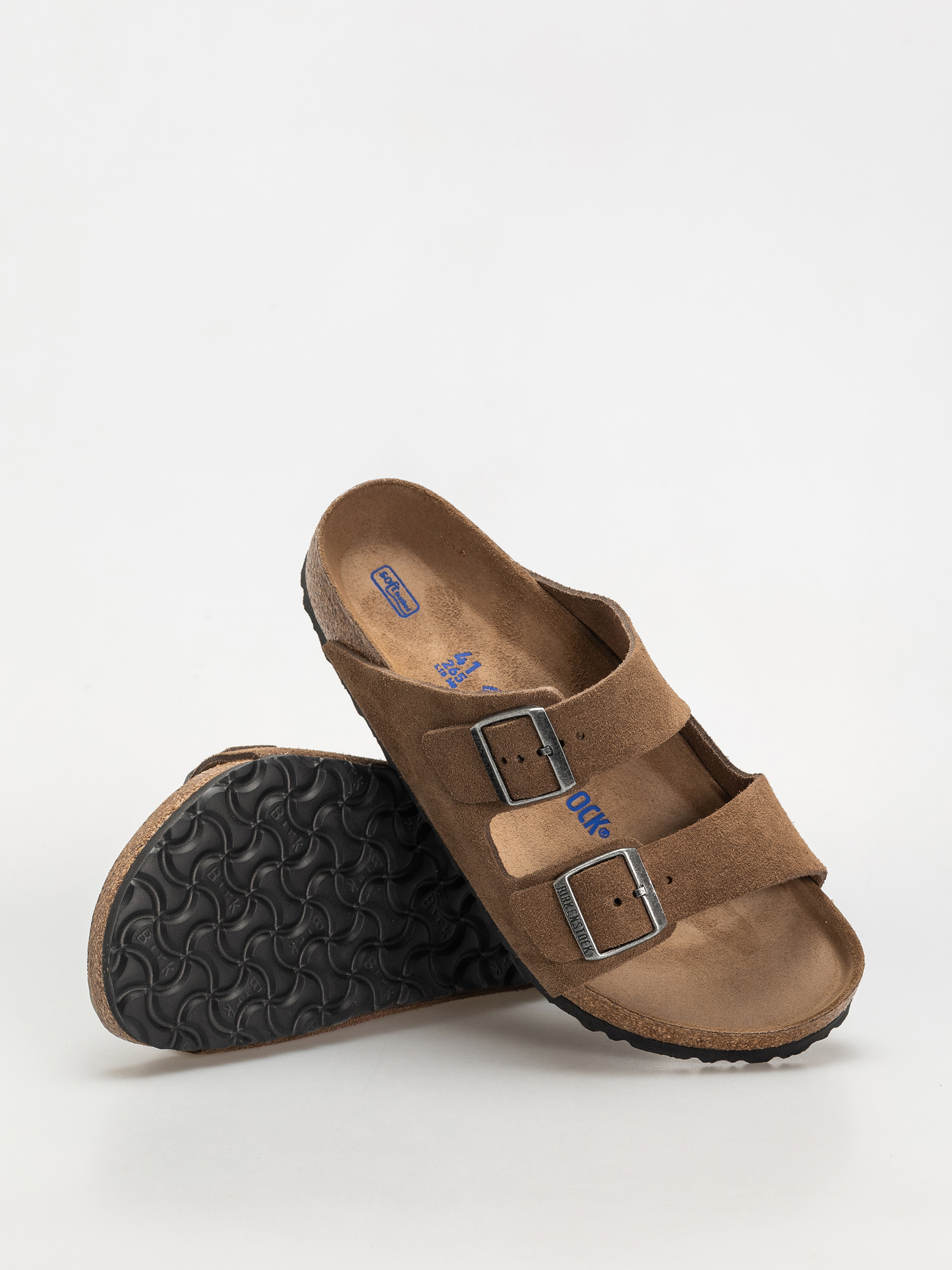 Plážovky Birkenstock Arizona Suede Leather Regular (dark tea)