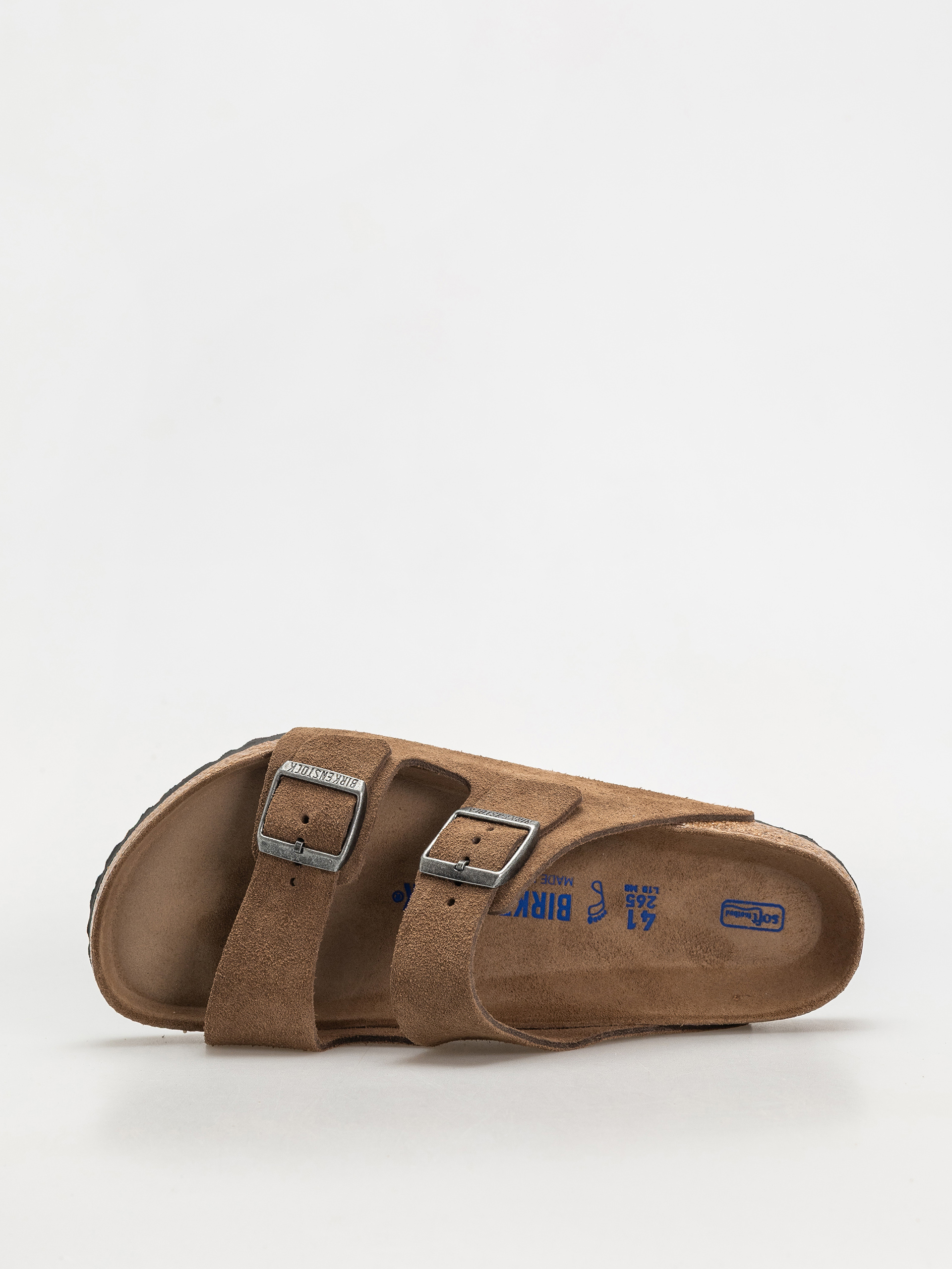 Plážovky Birkenstock Arizona Suede Leather Regular (dark tea)