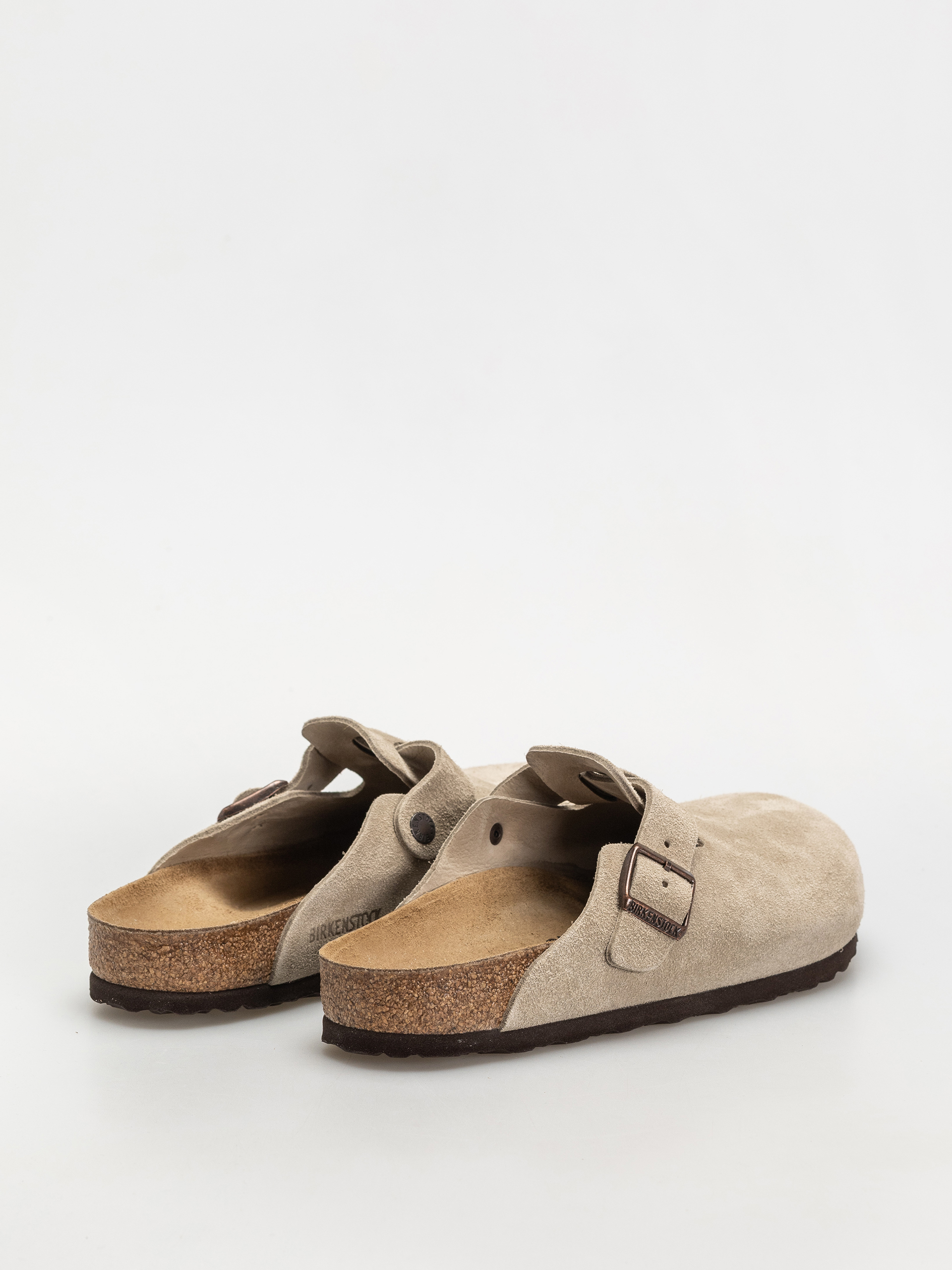 Plážovky Birkenstock Boston Suede Leather Regular (taupe)