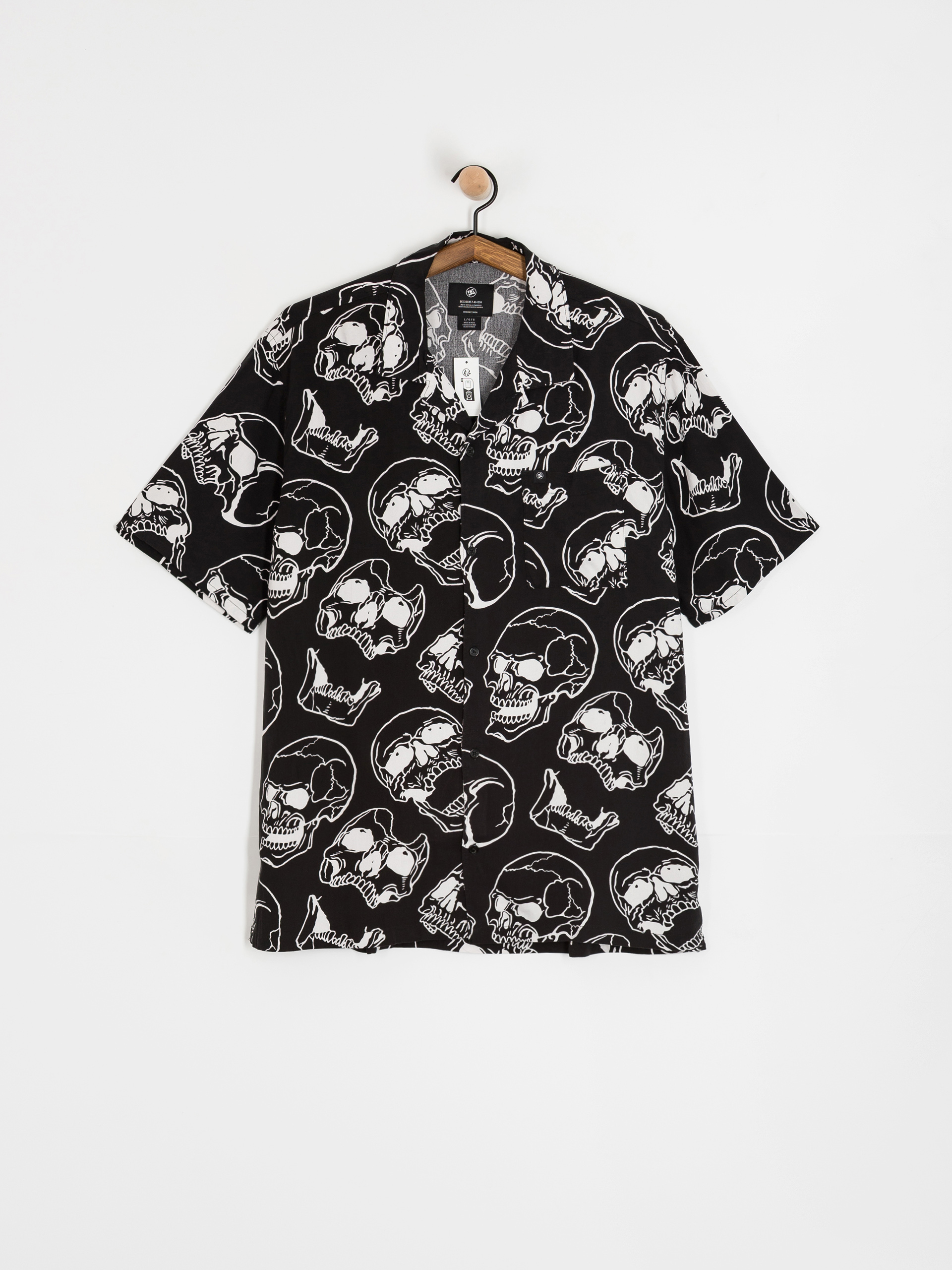 Košile DC Fracture Ss Button Up (black skully print)