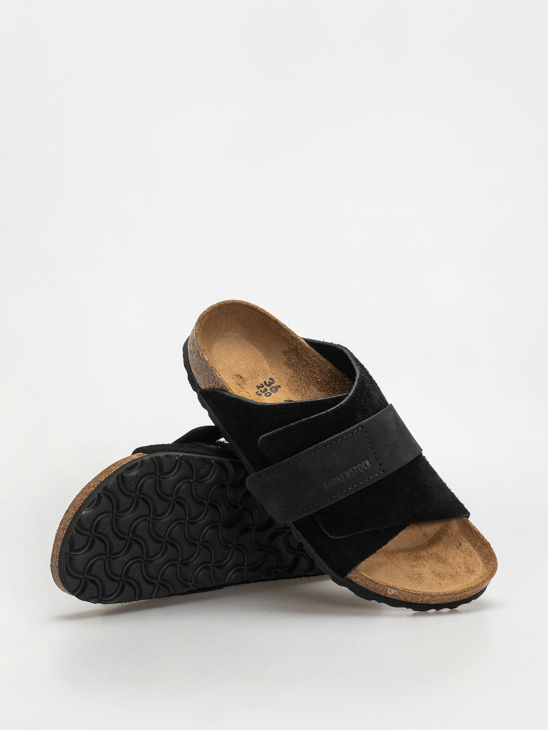 Plážovky Birkenstock Kyoto Nubuck Suede Leather Narrow Wmn (black)