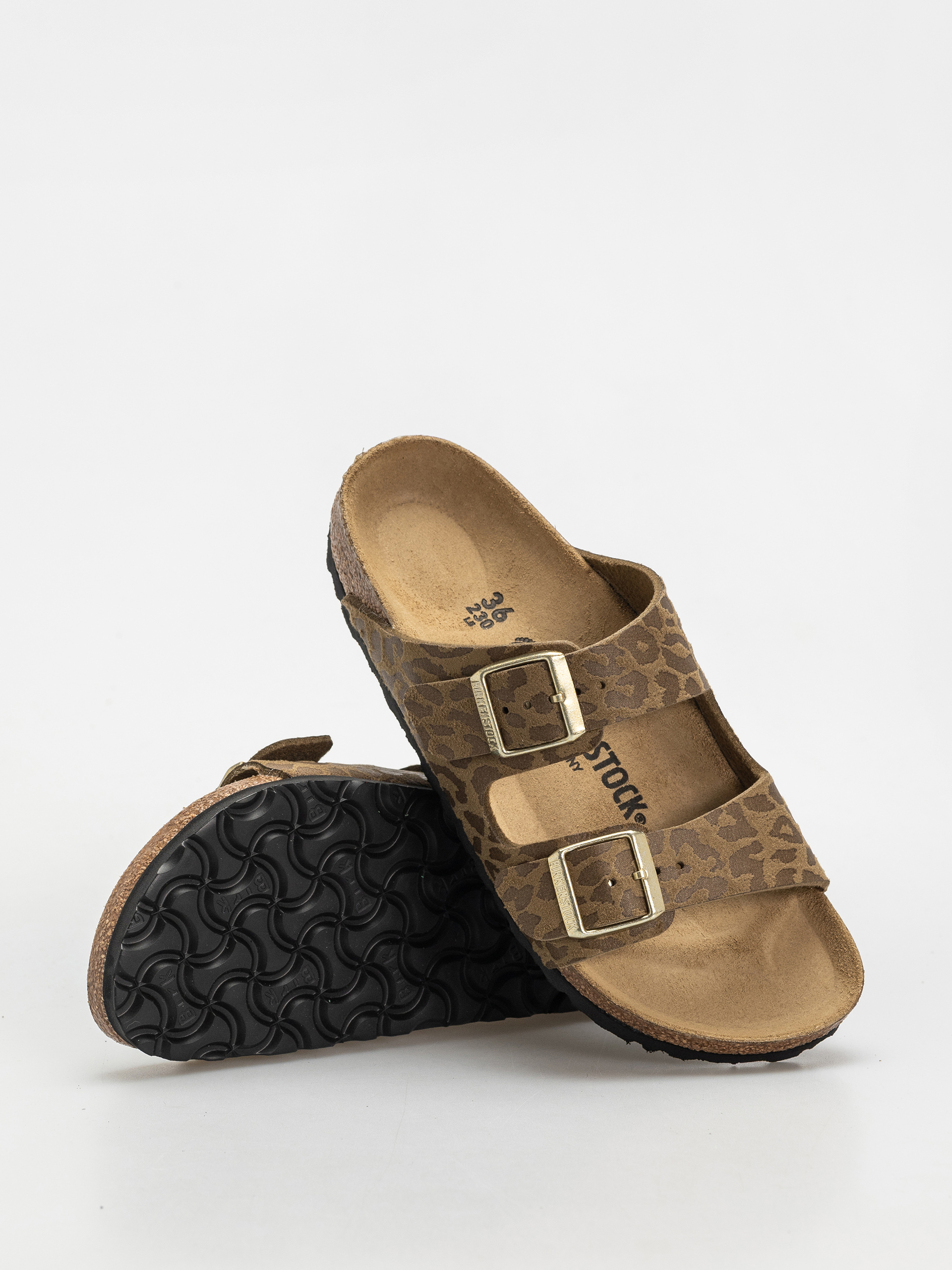 Plážovky Birkenstock Arizona Synthetics Narrow Wmn (leo khaki)