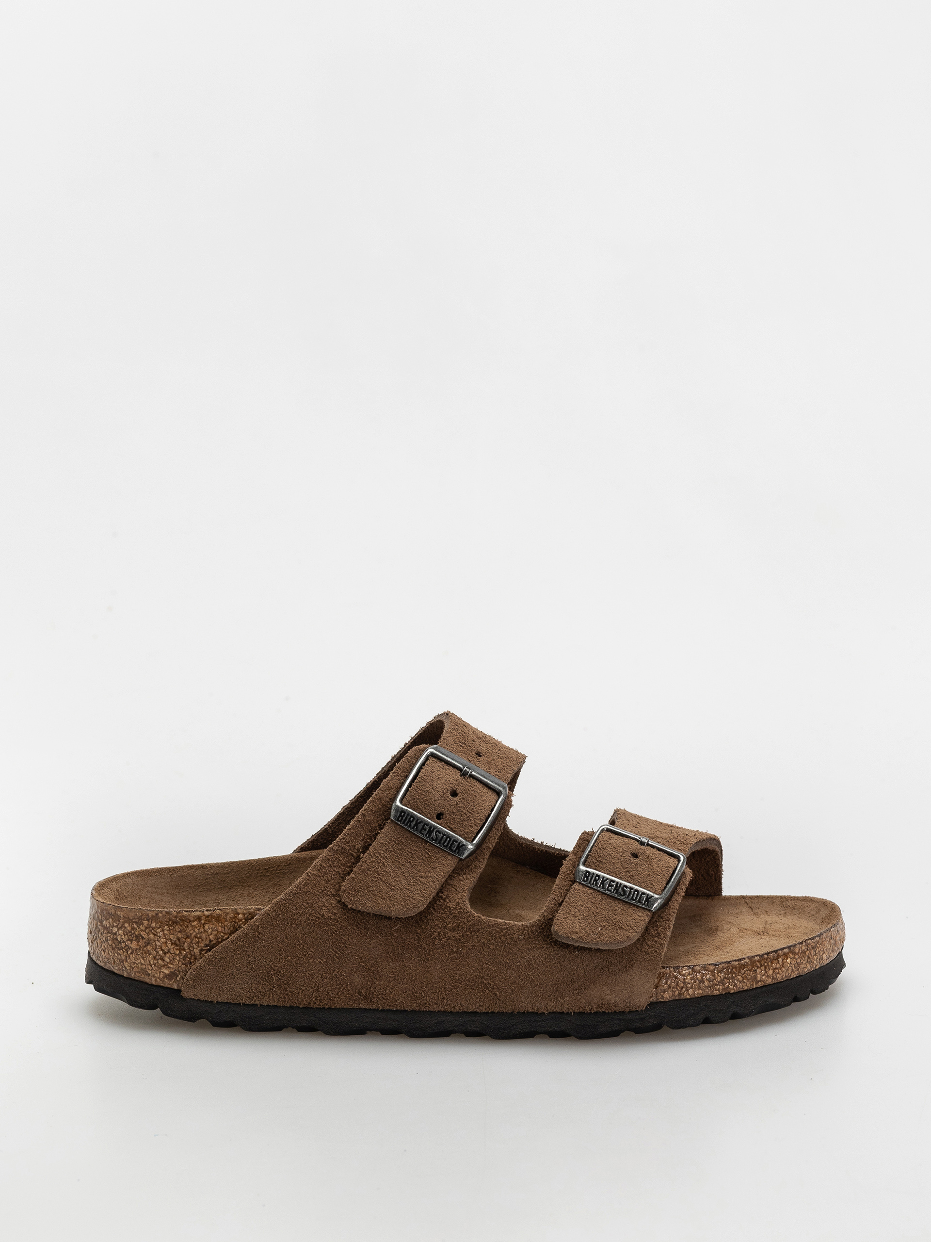 Plážovky Birkenstock Arizona Suede Leather Narrow Wmn (dark tea)
