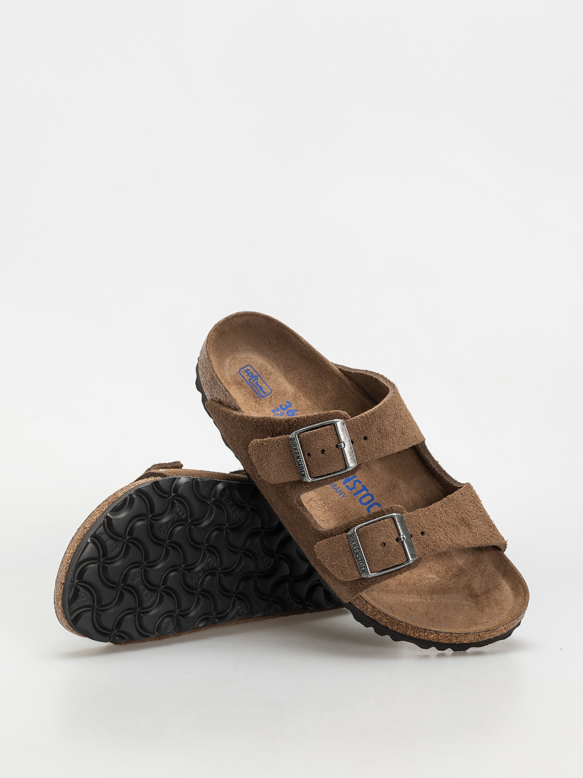 Plážovky Birkenstock Arizona Suede Leather Narrow Wmn (dark tea)