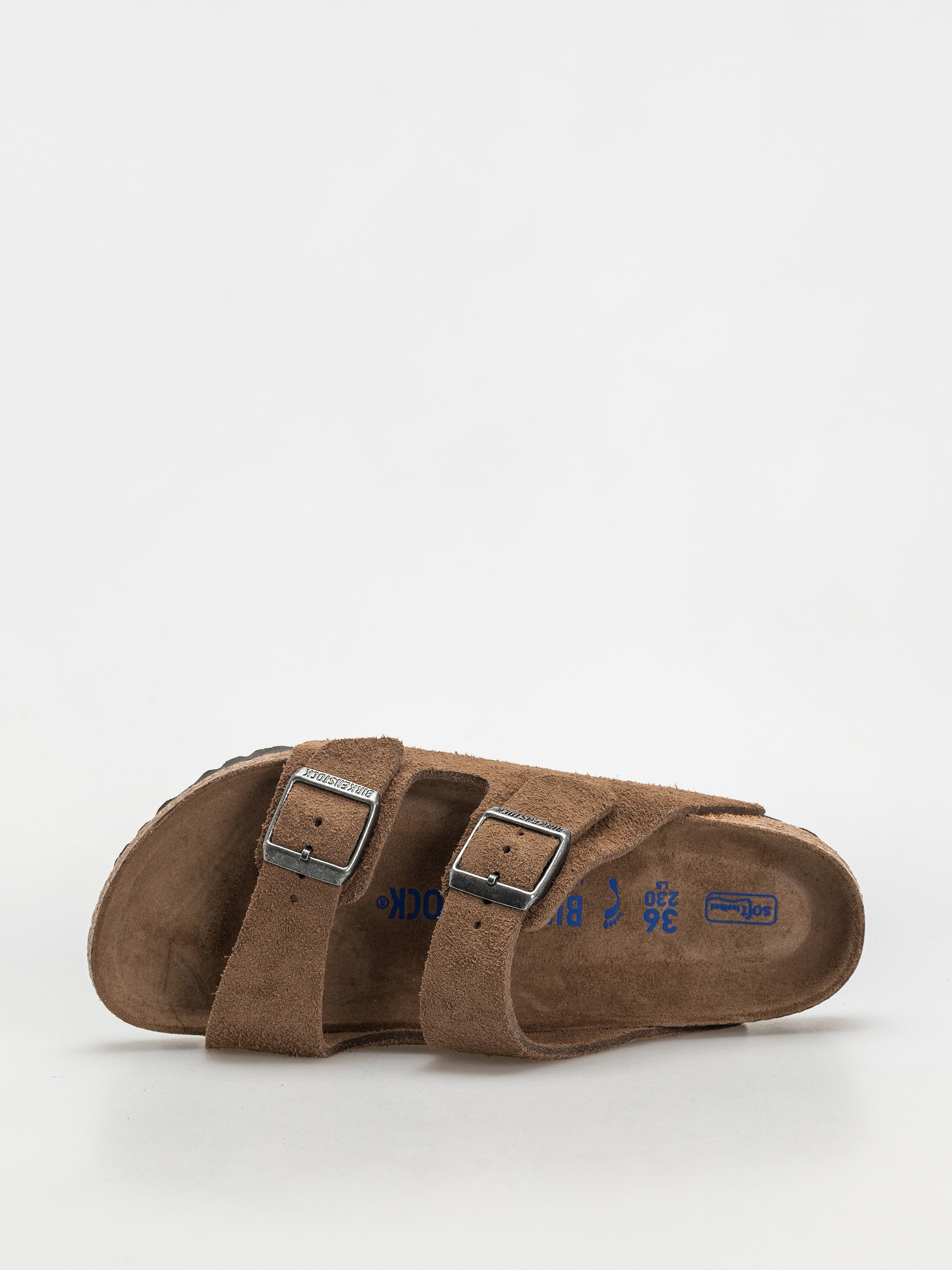 Plážovky Birkenstock Arizona Suede Leather Narrow Wmn (dark tea)