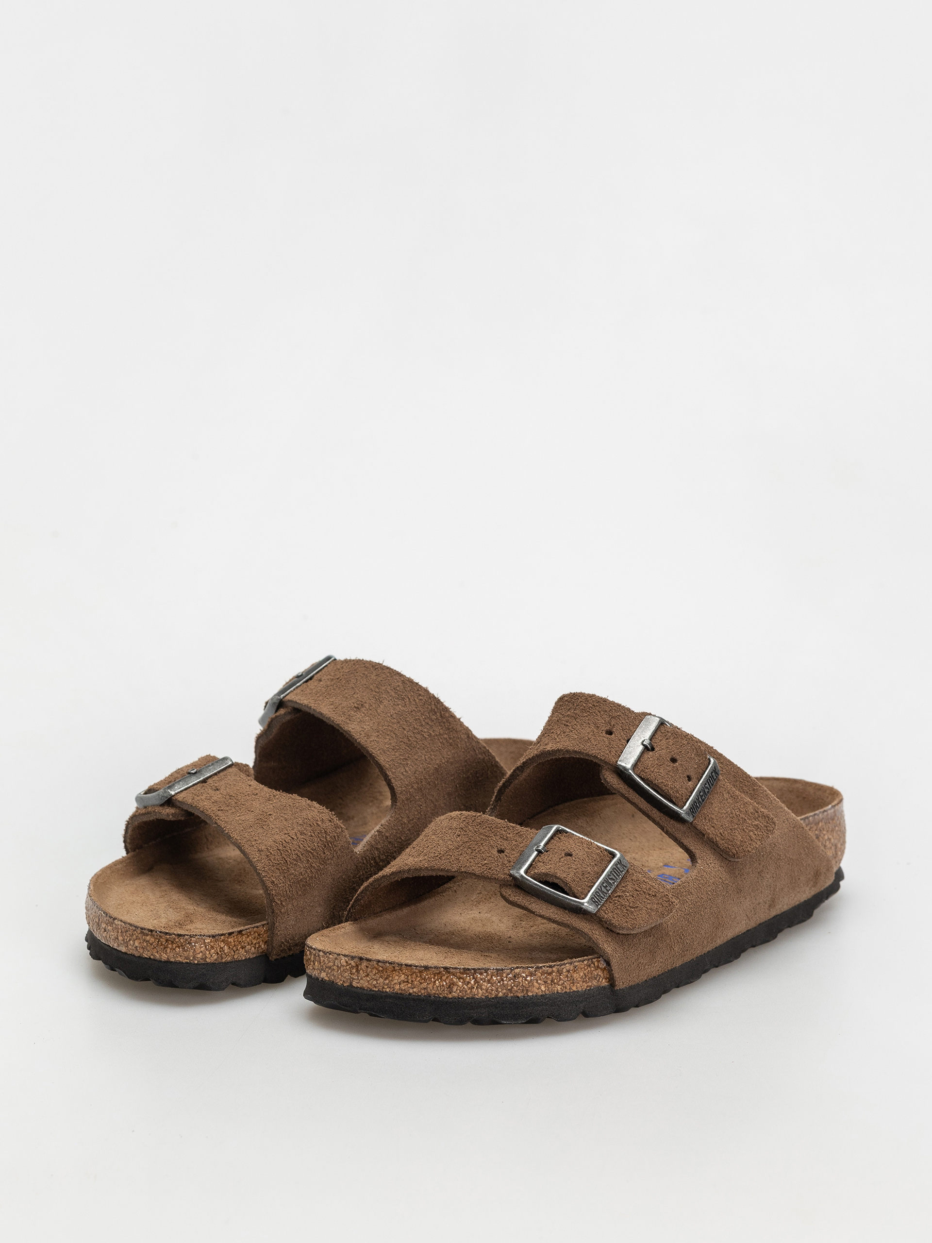 Plážovky Birkenstock Arizona Suede Leather Narrow Wmn (dark tea)