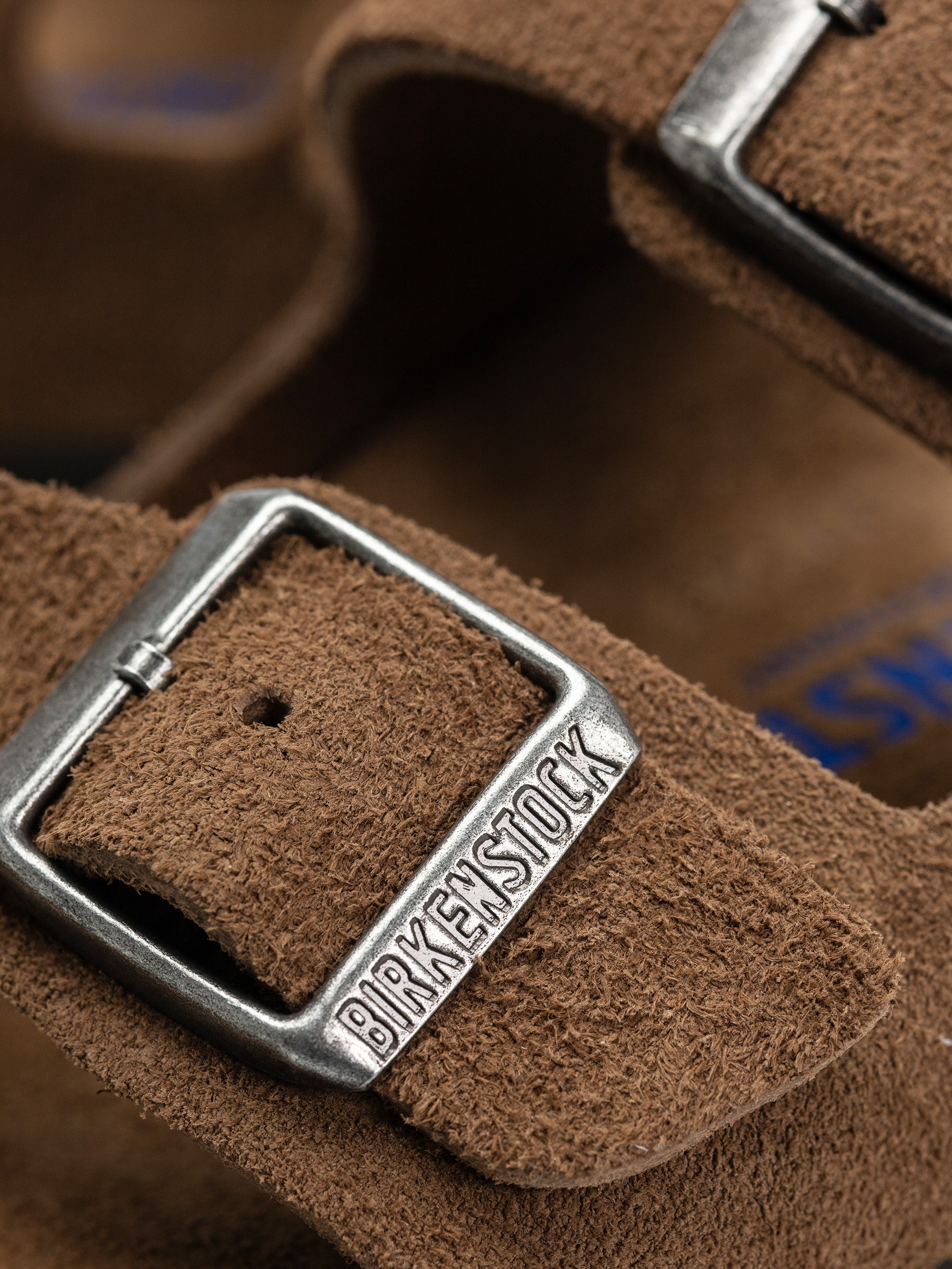 Plážovky Birkenstock Arizona Suede Leather Narrow Wmn (dark tea)
