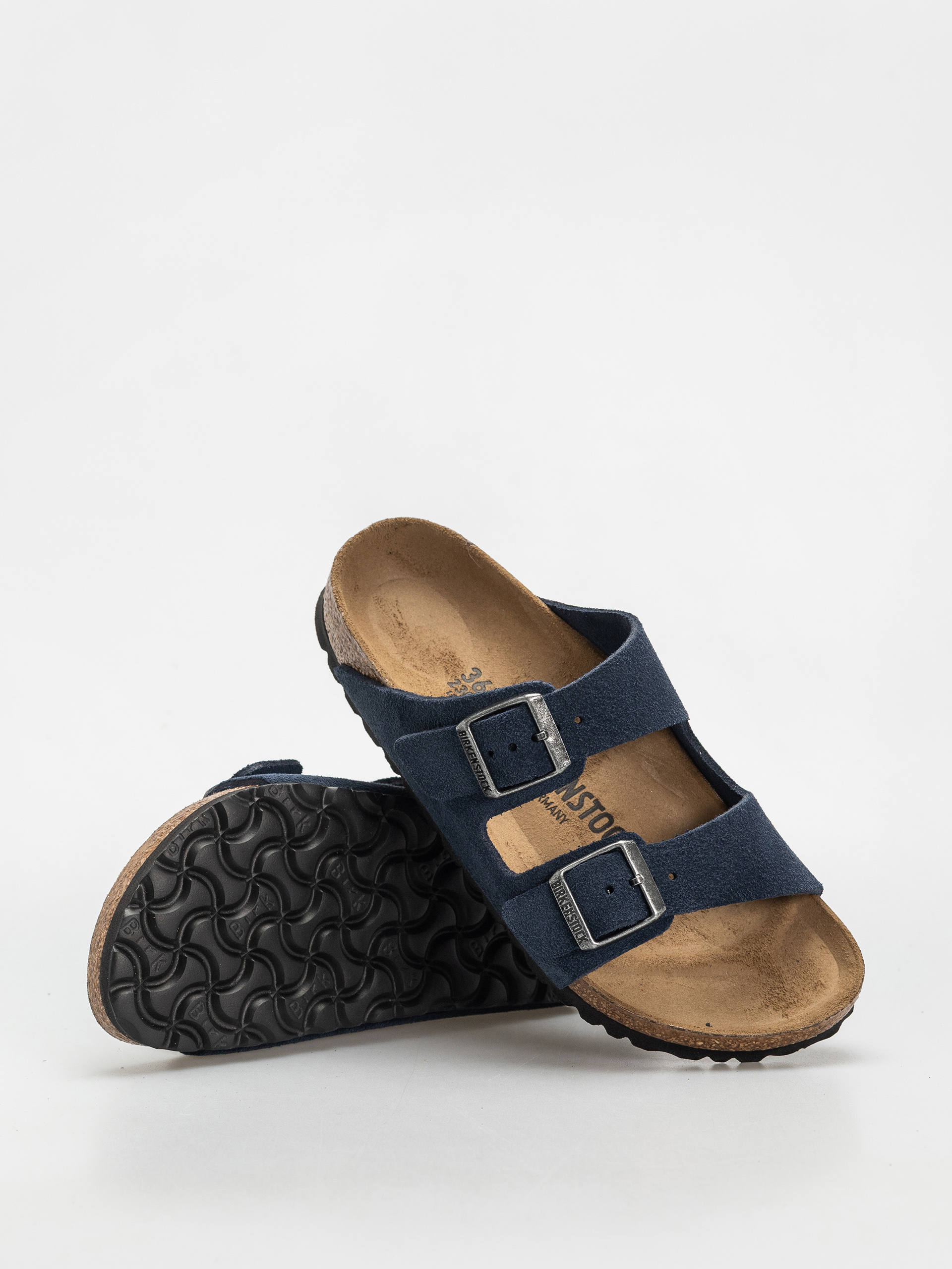 Plážovky Birkenstock Arizona Suede Leather Narrow Wmn (new navy)