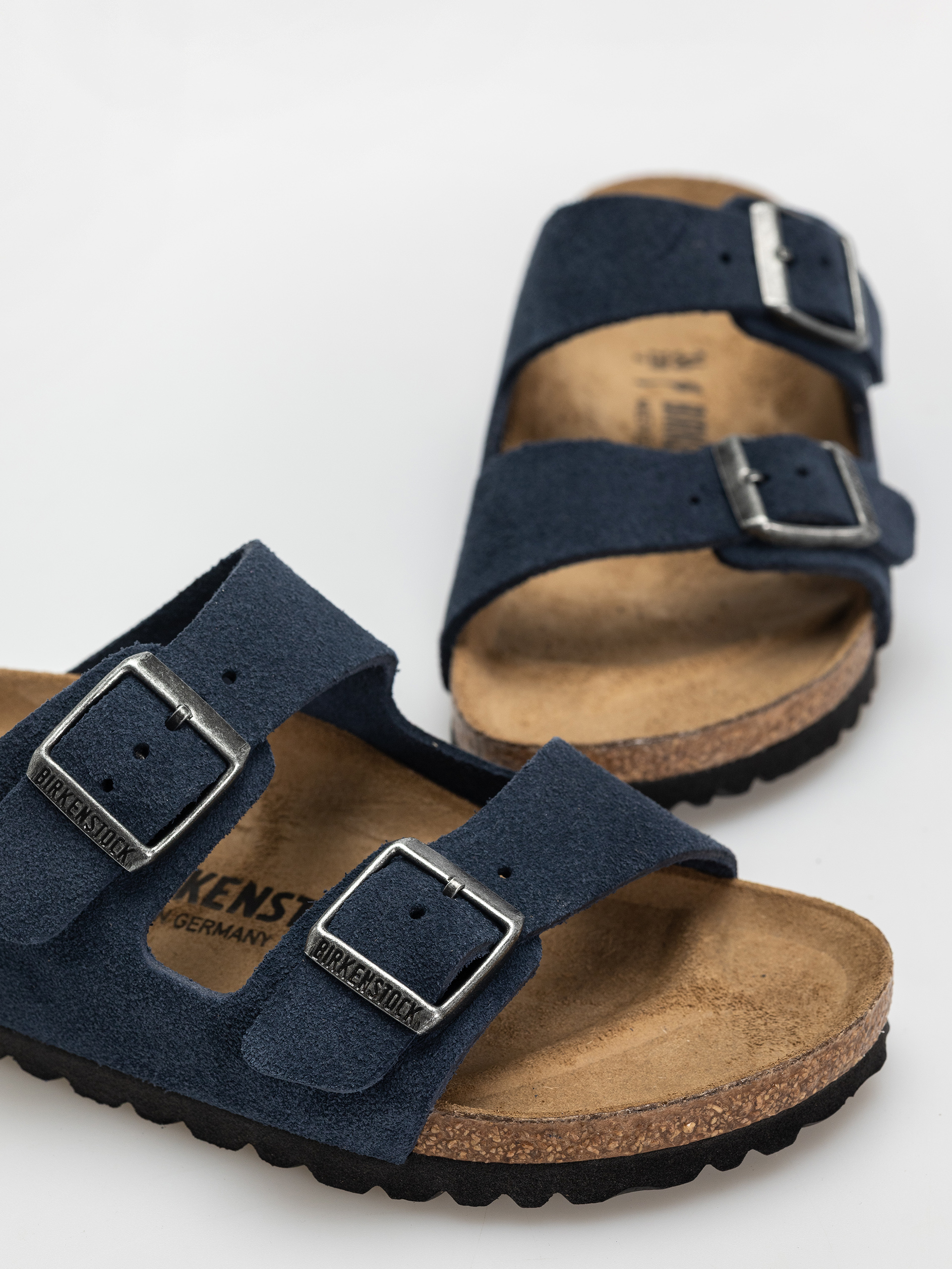 Plážovky Birkenstock Arizona Suede Leather Narrow Wmn (new navy)