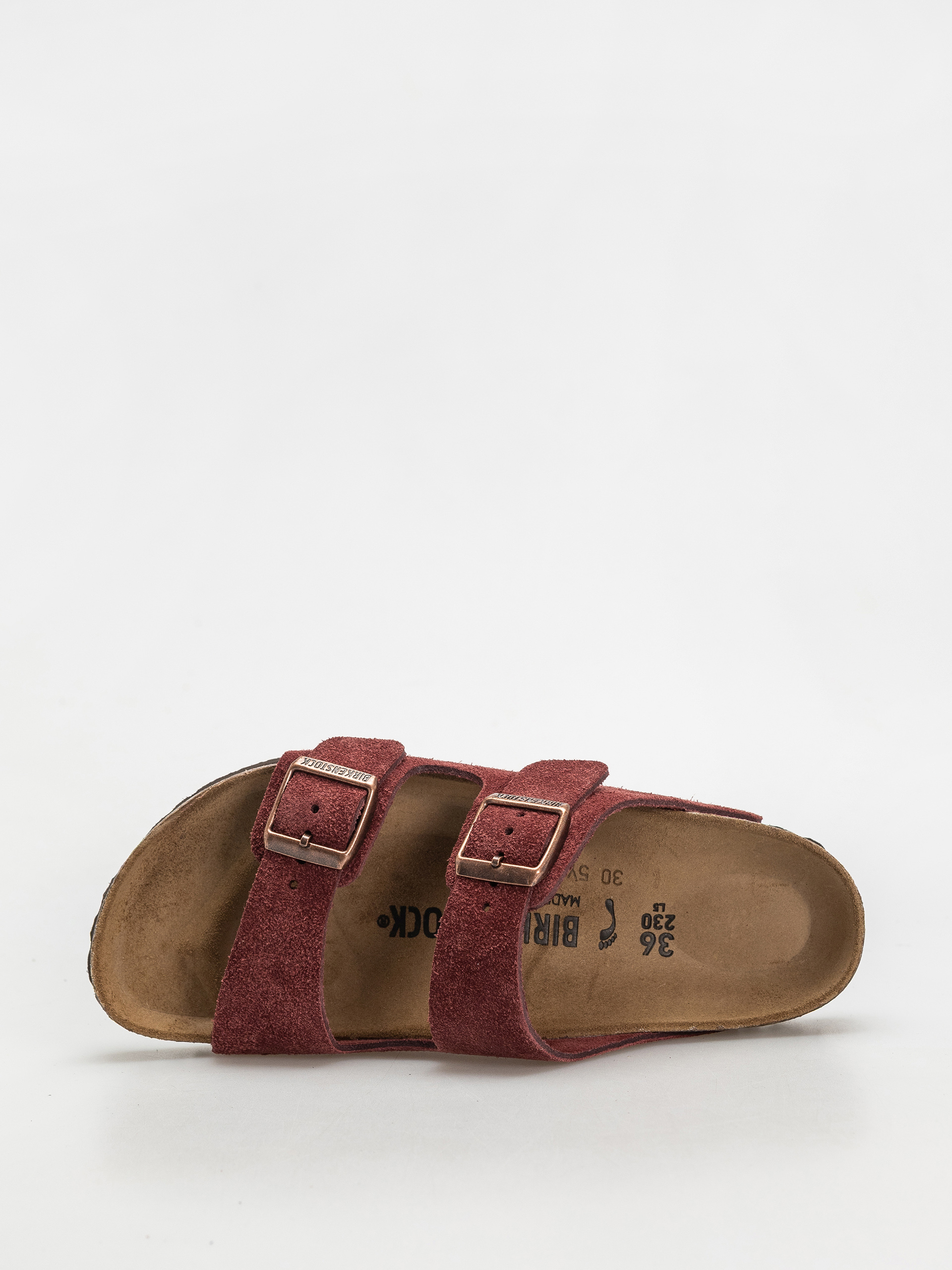 Plážovky Birkenstock Arizona Suede Leather Narrow Wmn (zinfandel)