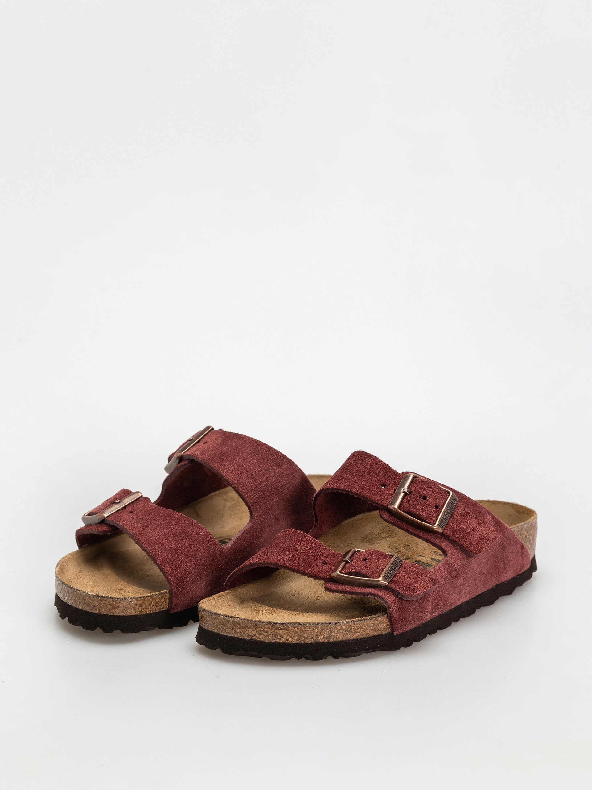 Plážovky Birkenstock Arizona Suede Leather Narrow Wmn (zinfandel)