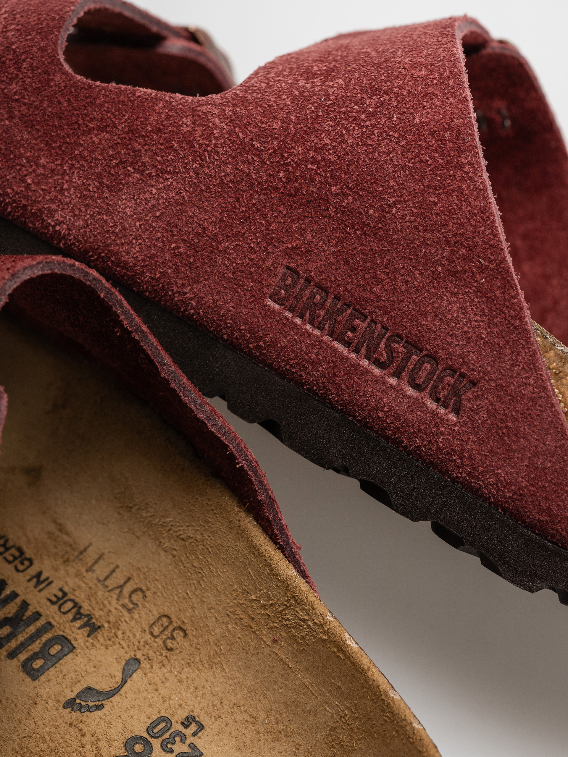 Plážovky Birkenstock Arizona Suede Leather Narrow Wmn (zinfandel)