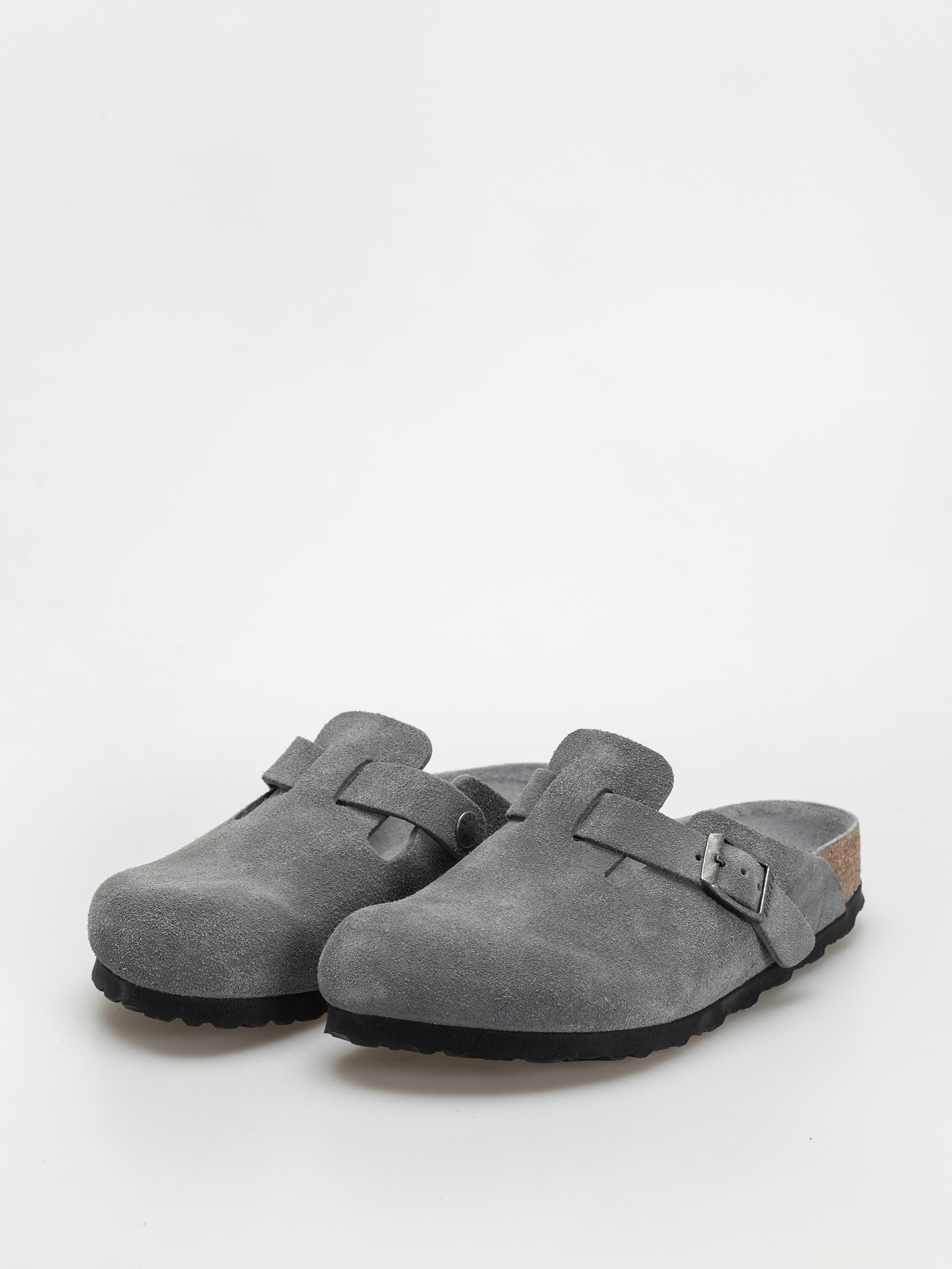 Plážovky Birkenstock Boston SFB Suede Leather Narrow Wmn (basalt gray)