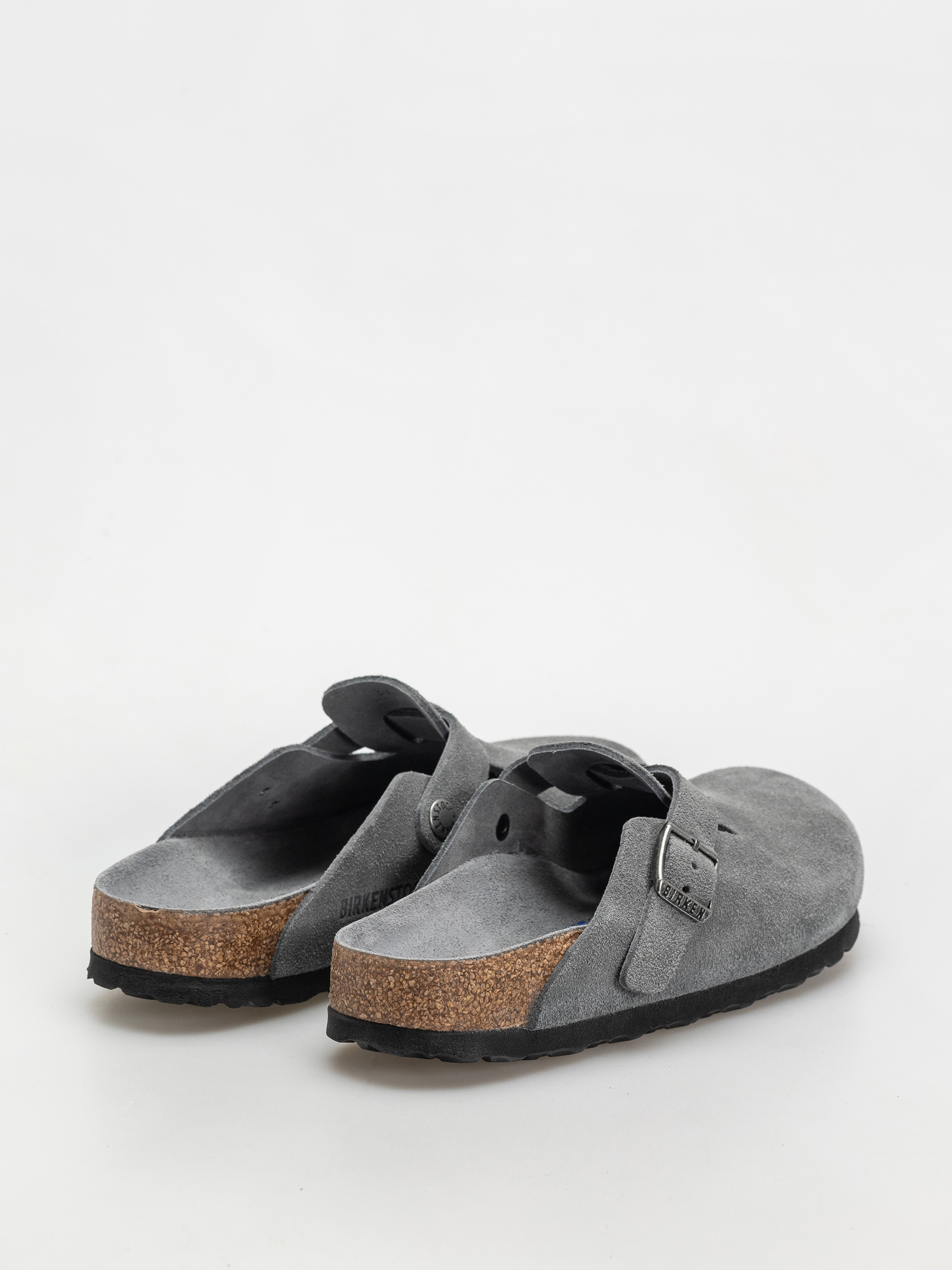 Plážovky Birkenstock Boston SFB Suede Leather Narrow Wmn (basalt gray)