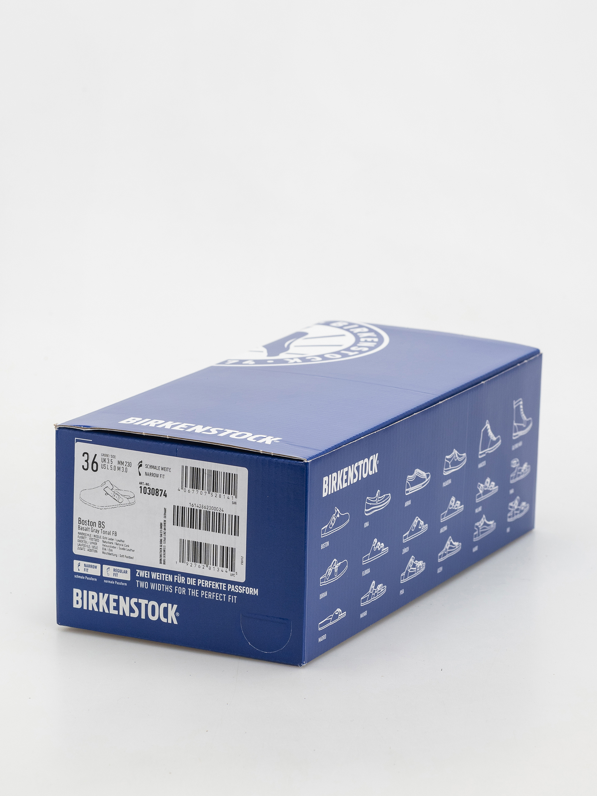 Plážovky Birkenstock Boston SFB Suede Leather Narrow Wmn (basalt gray)