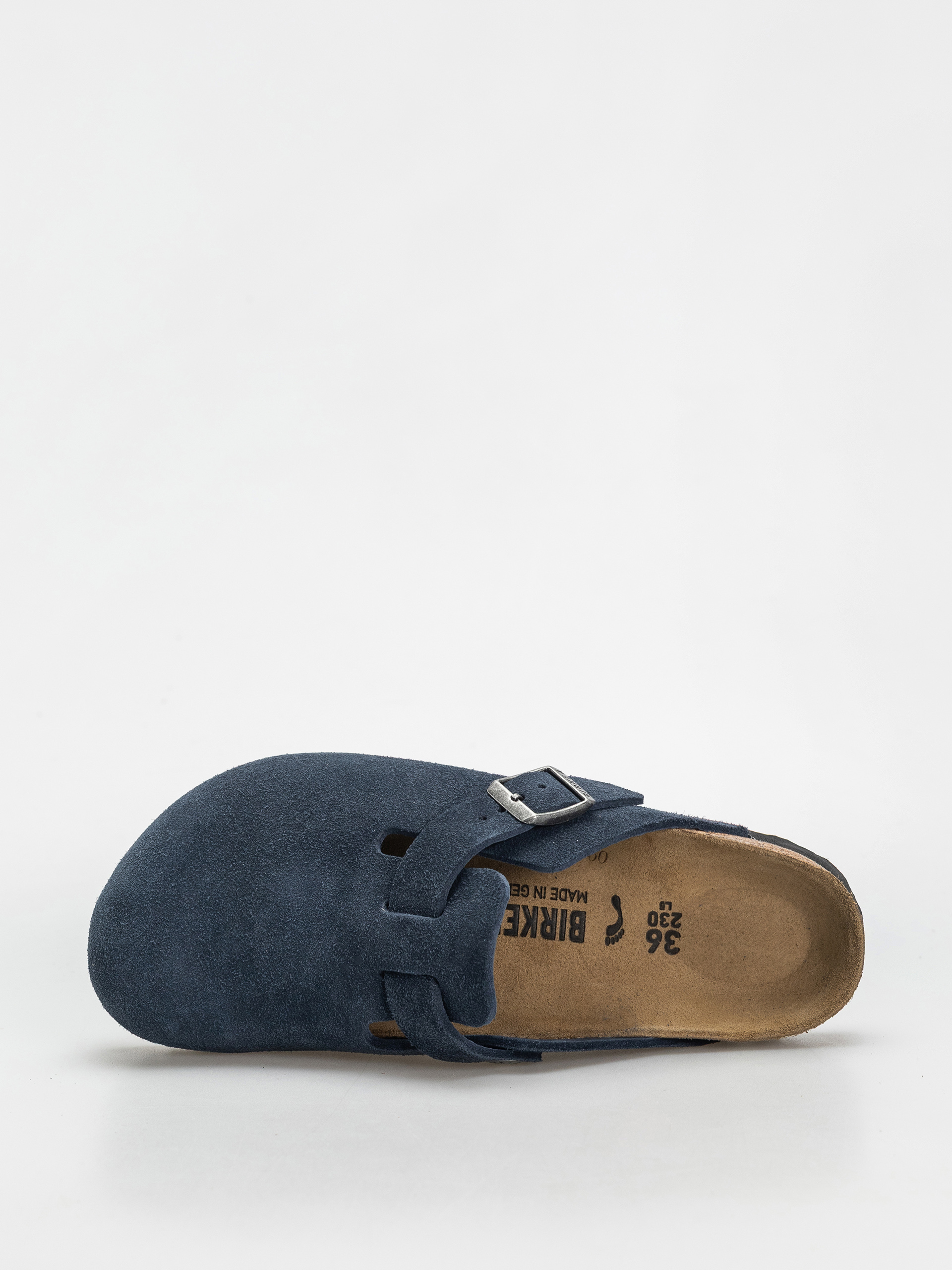 Plážovky Birkenstock Boston Suede Leather Narrow Wmn (new navy)