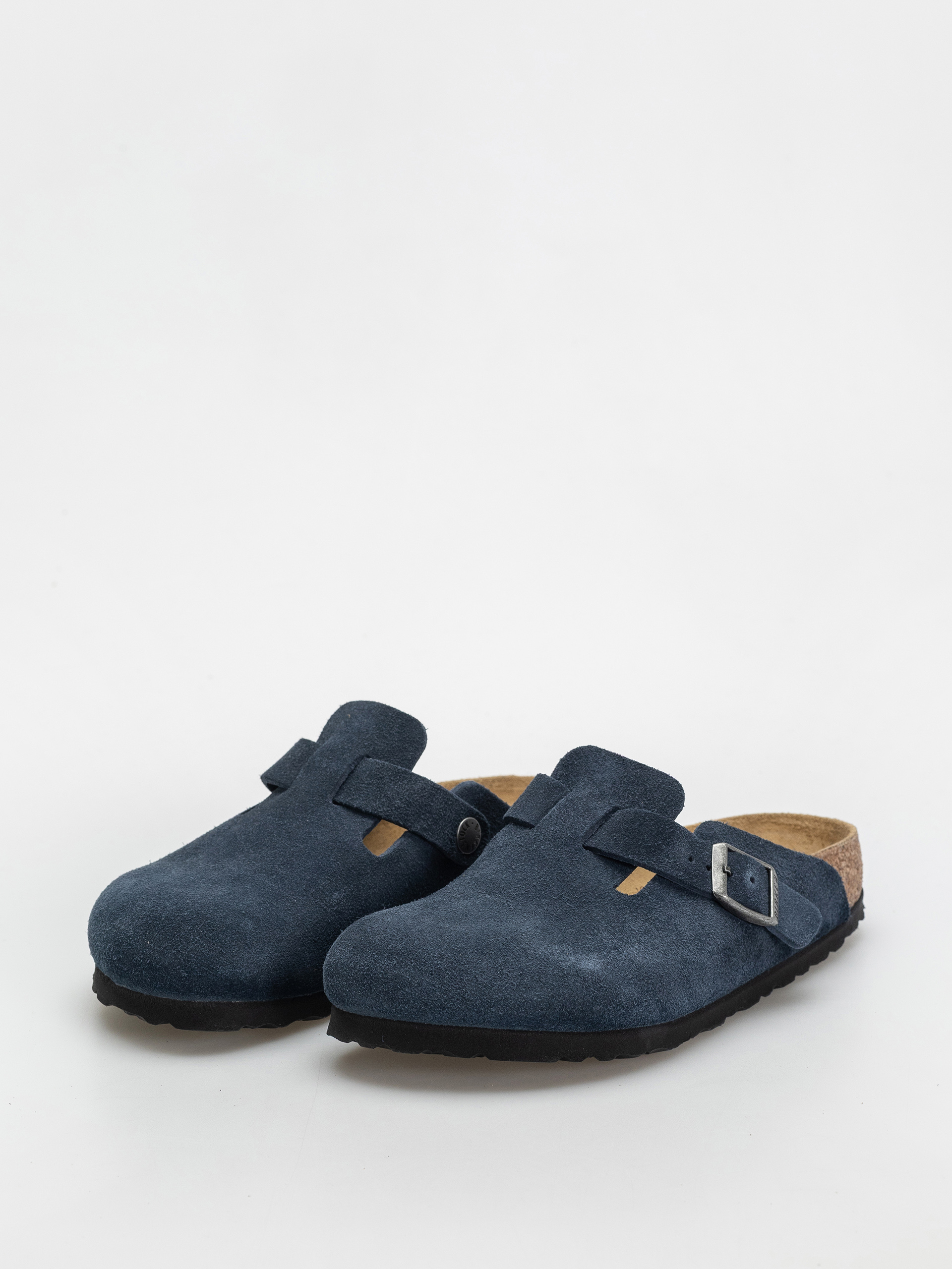 Plážovky Birkenstock Boston Suede Leather Narrow Wmn (new navy)