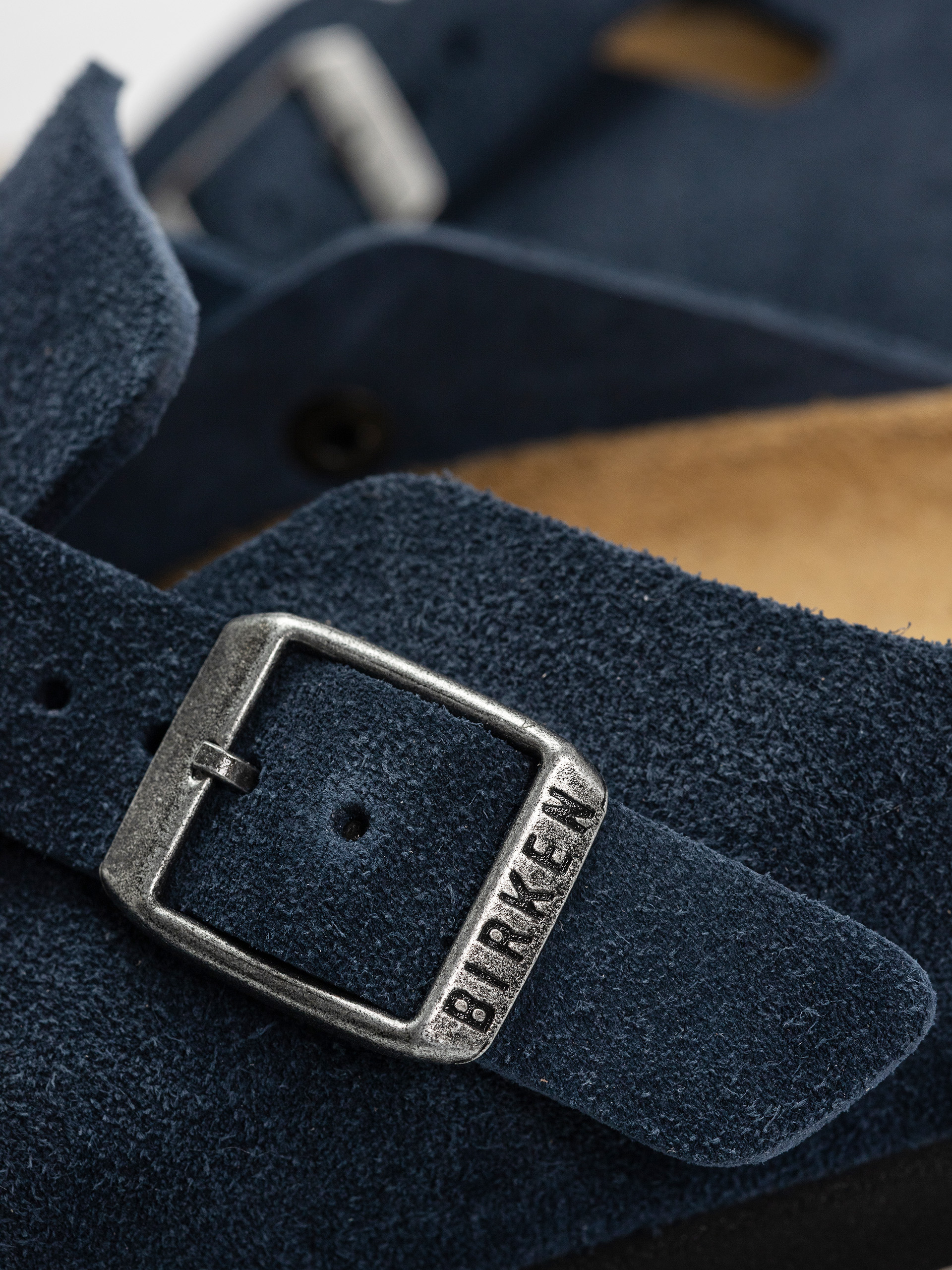 Plážovky Birkenstock Boston Suede Leather Narrow Wmn (new navy)