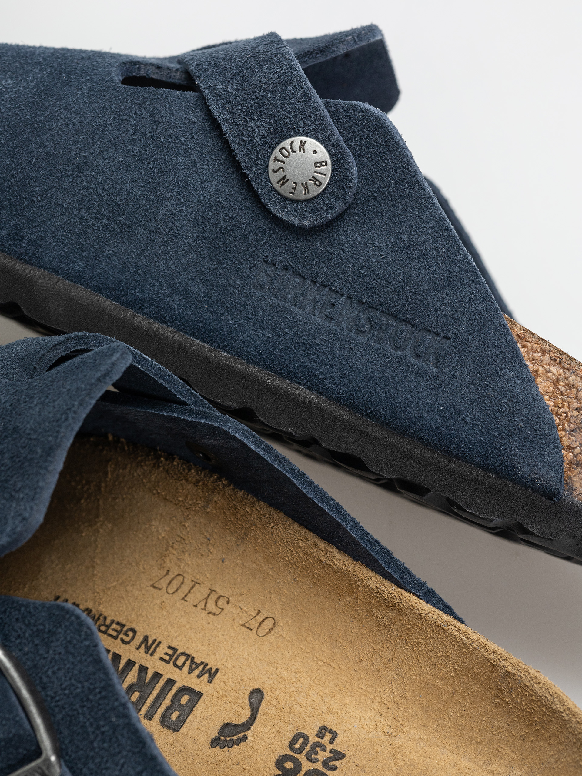 Plážovky Birkenstock Boston Suede Leather Narrow Wmn (new navy)