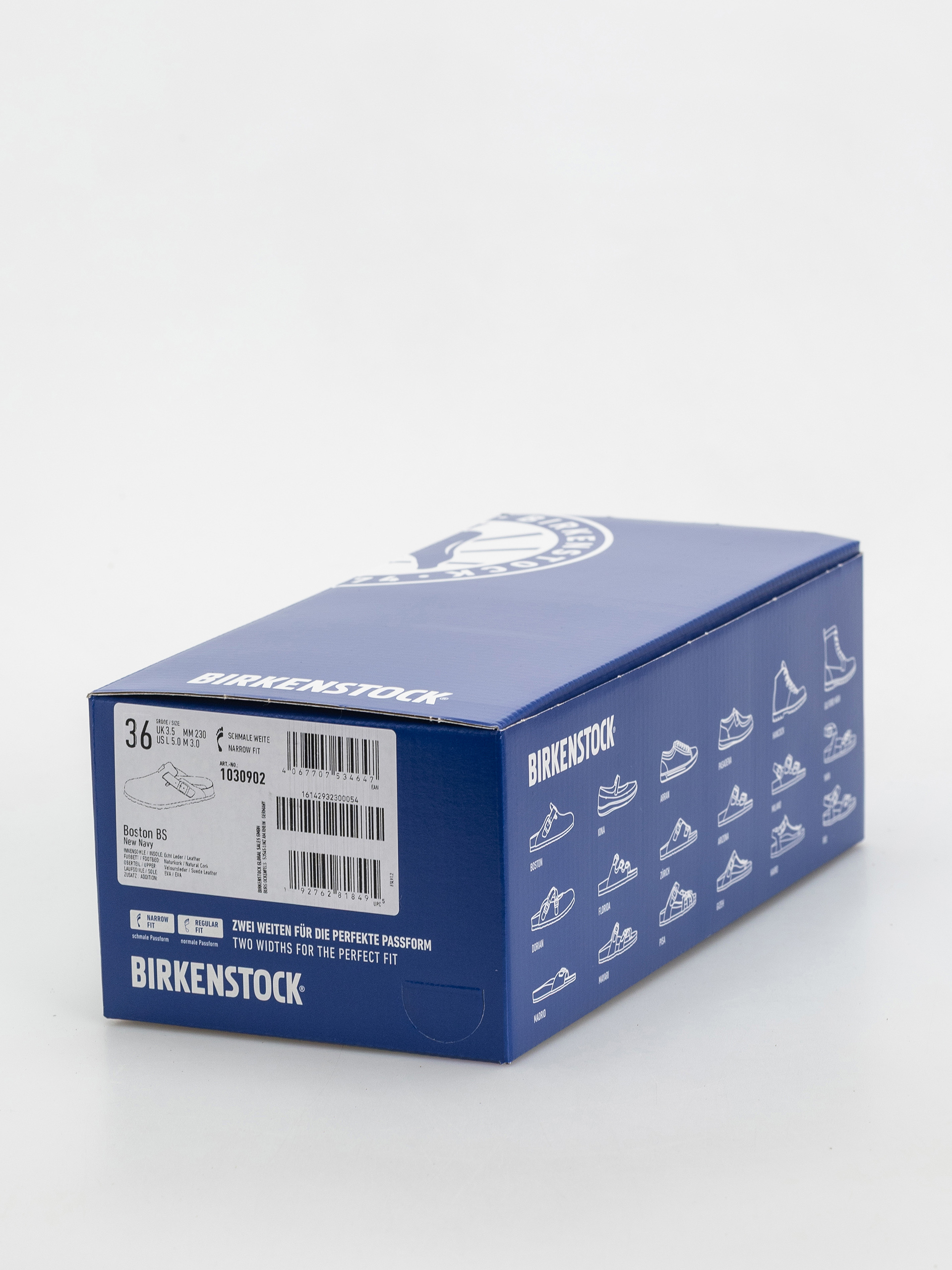 Plážovky Birkenstock Boston Suede Leather Narrow Wmn (new navy)