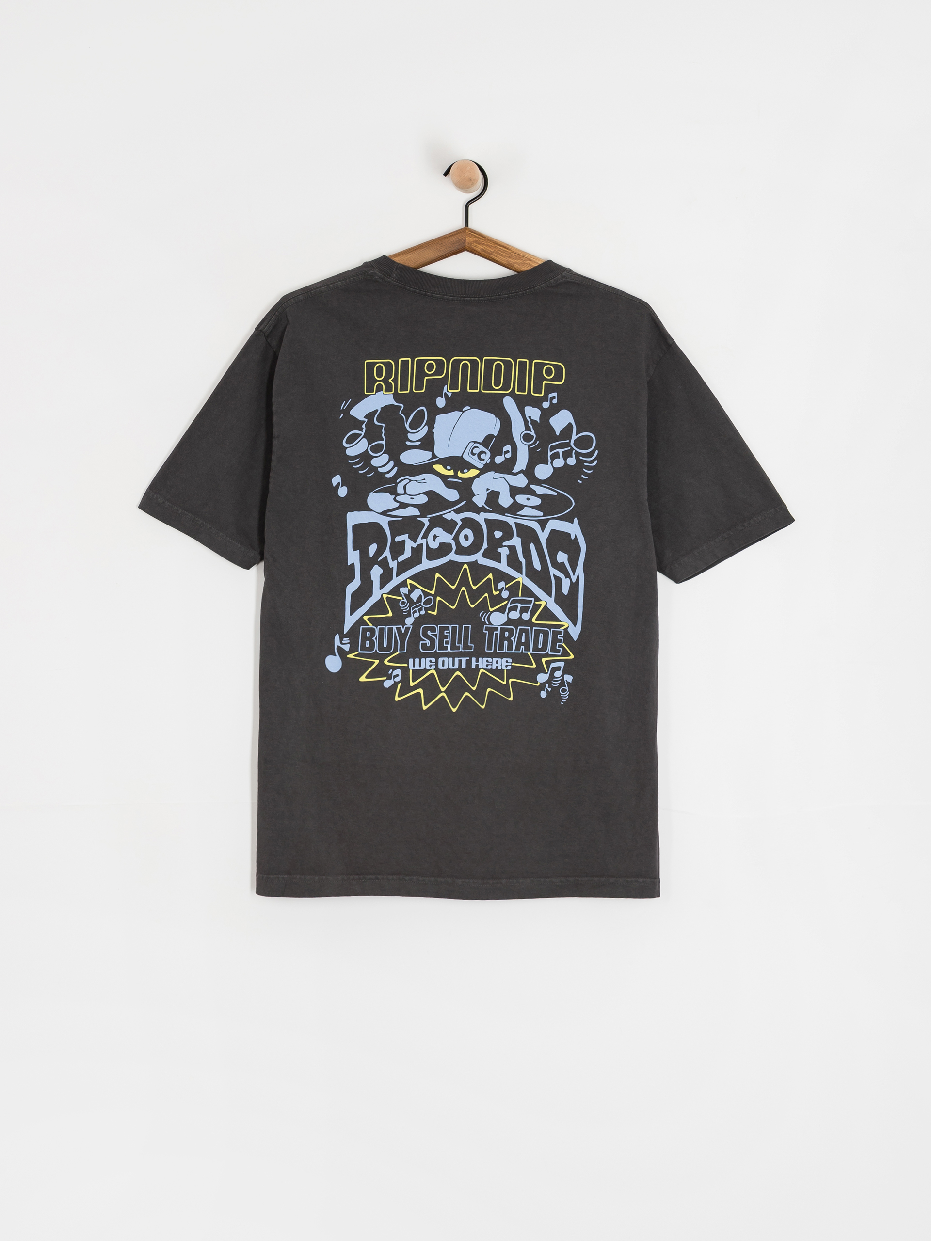 Tričko RipNDip Records (charcoal sun fade)