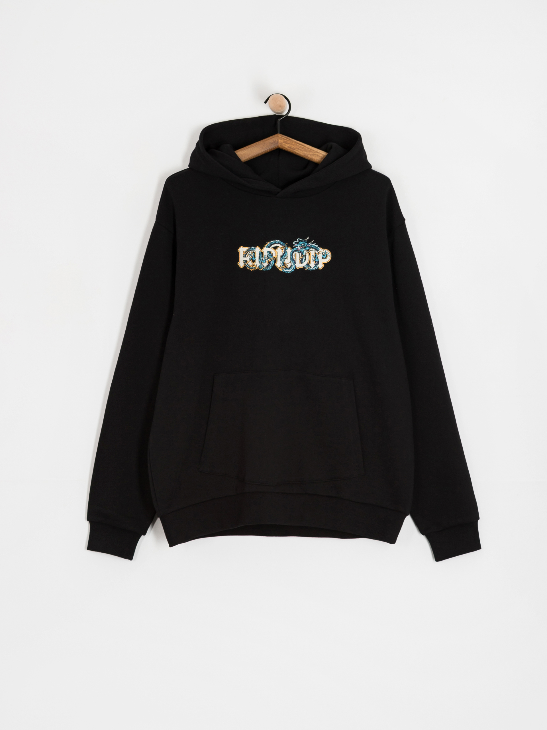 Mikina s kapucí RipNDip Shen Nerm HD (black vintage wash)