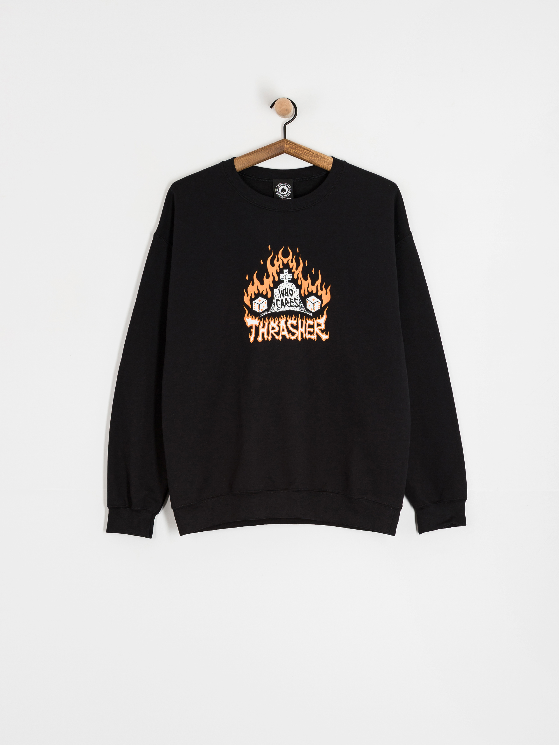 Mikina Thrasher Who Cares By Neckface (black)