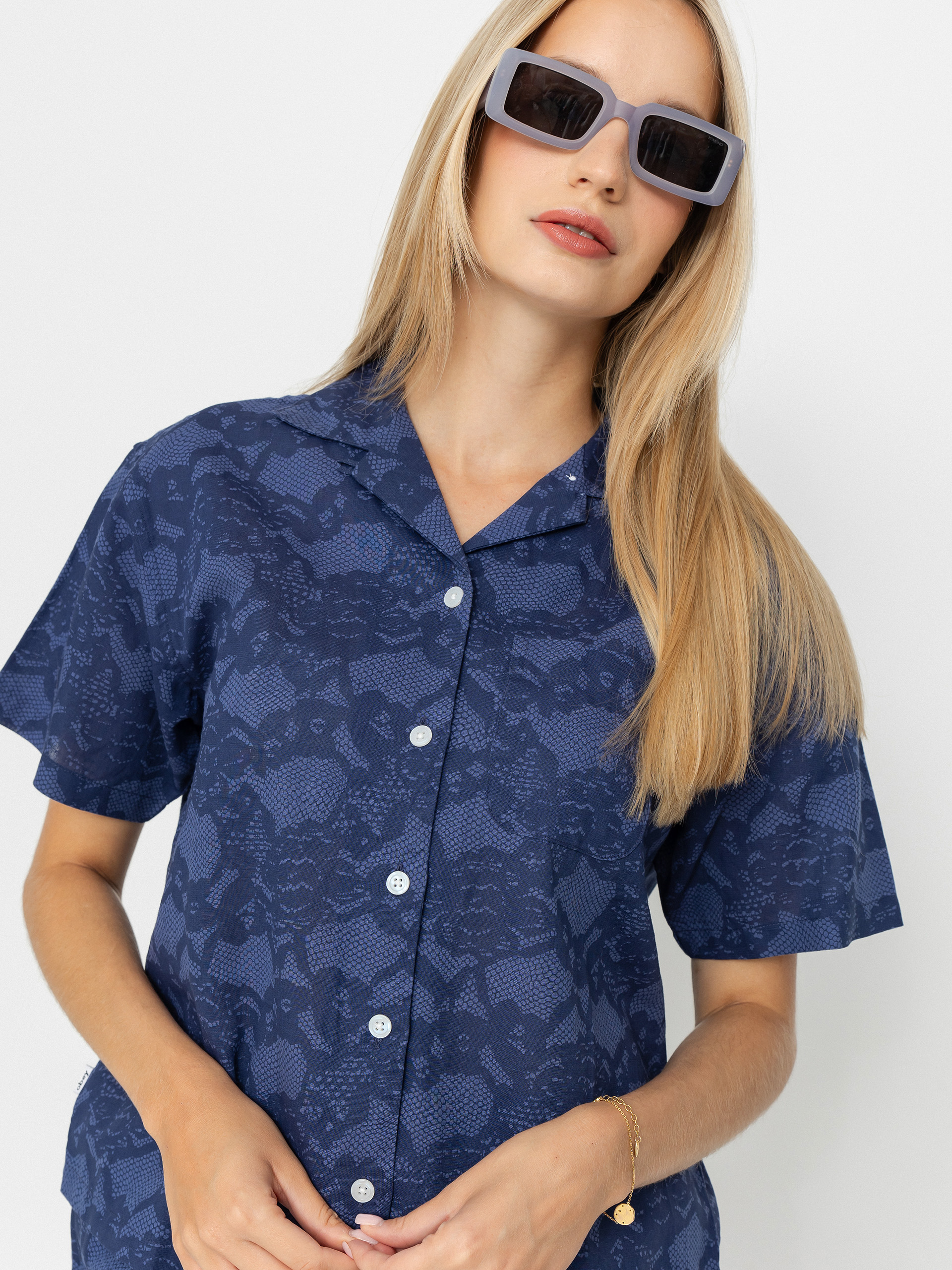 Košile OBEY Cecilie Lace Wmn (blue multi)