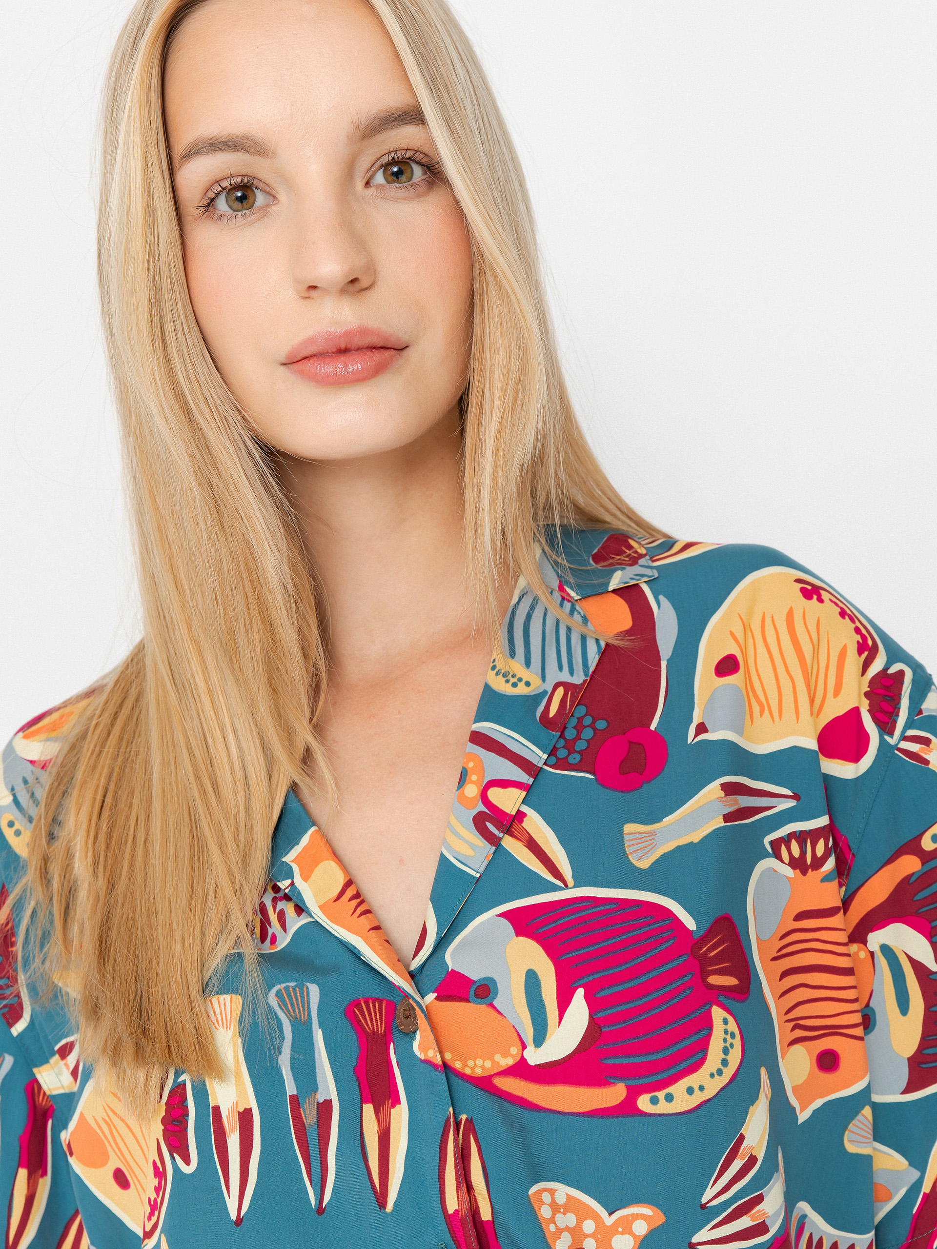 Košile Patagonia Tidal Threads Wmn (wrasse/wetland blue)