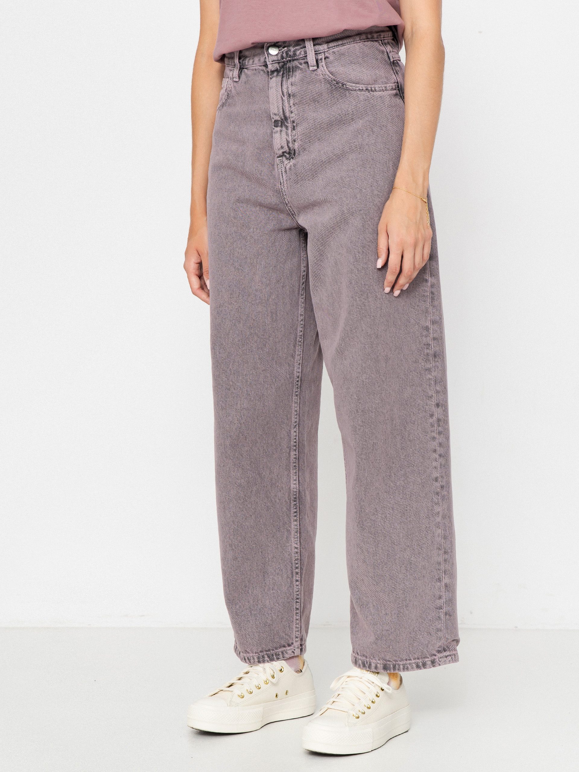 Kalhoty Carhartt WIP Brandon Wmn (black/hortensia/garment dyed)