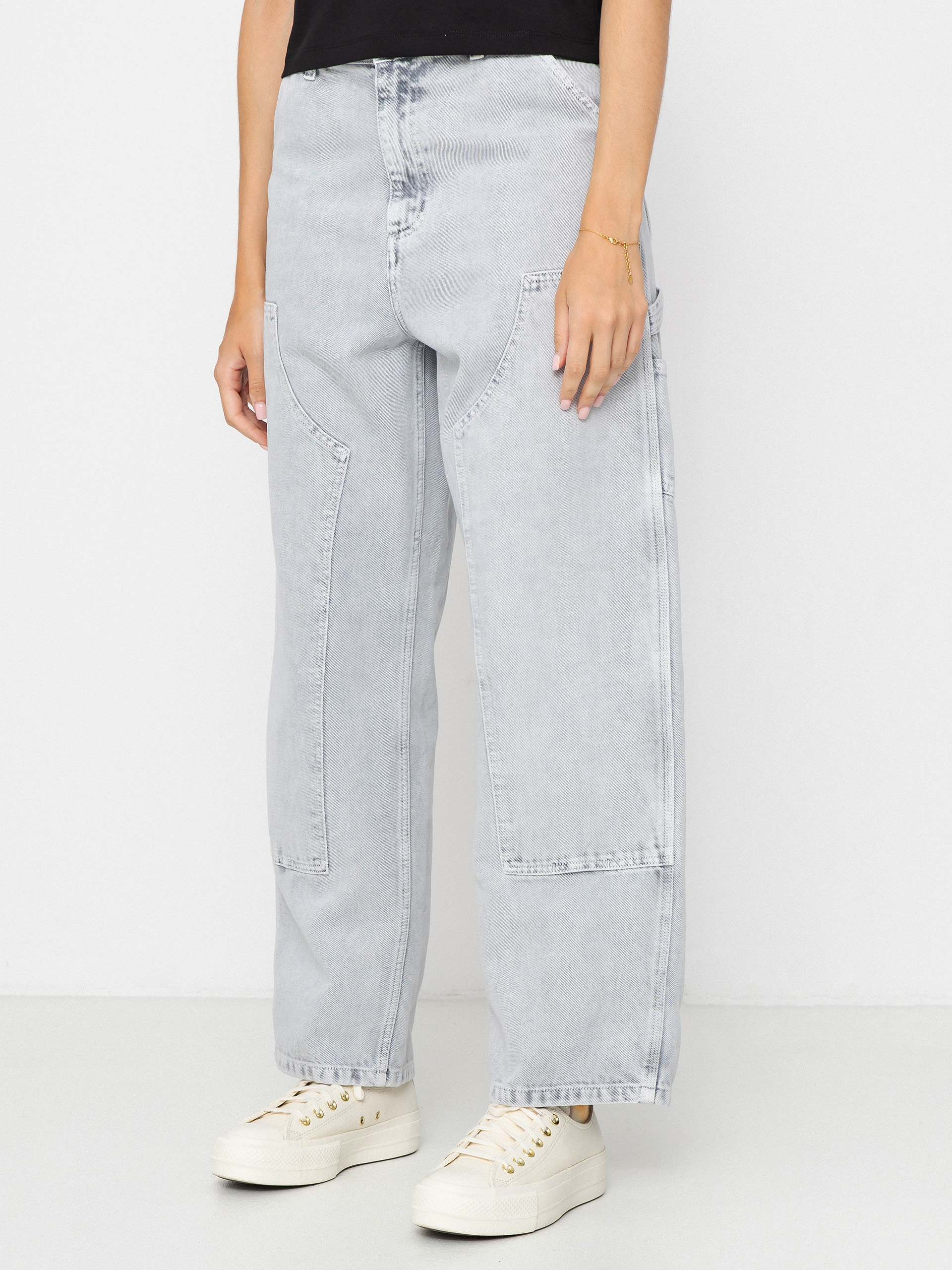 Kalhoty Carhartt WIP Brandon Double Knee Wmn (black/chalk wash)