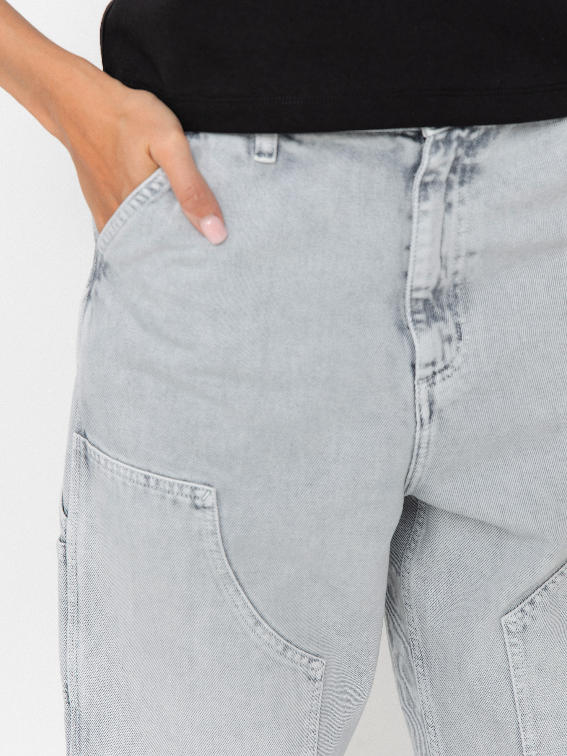 Kalhoty Carhartt WIP Brandon Double Knee Wmn (black/chalk wash)