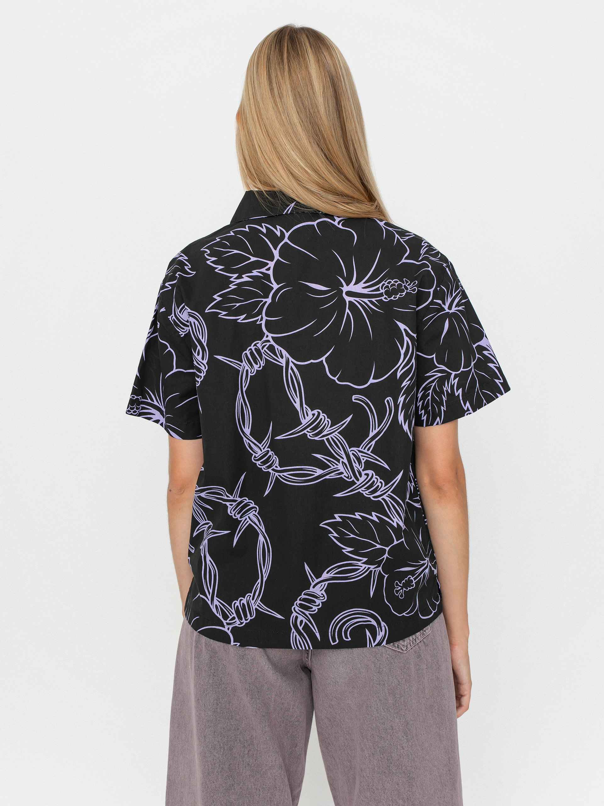 Košile Santa Cruz Mono Cabana Shirt Wmn (black/lavender)