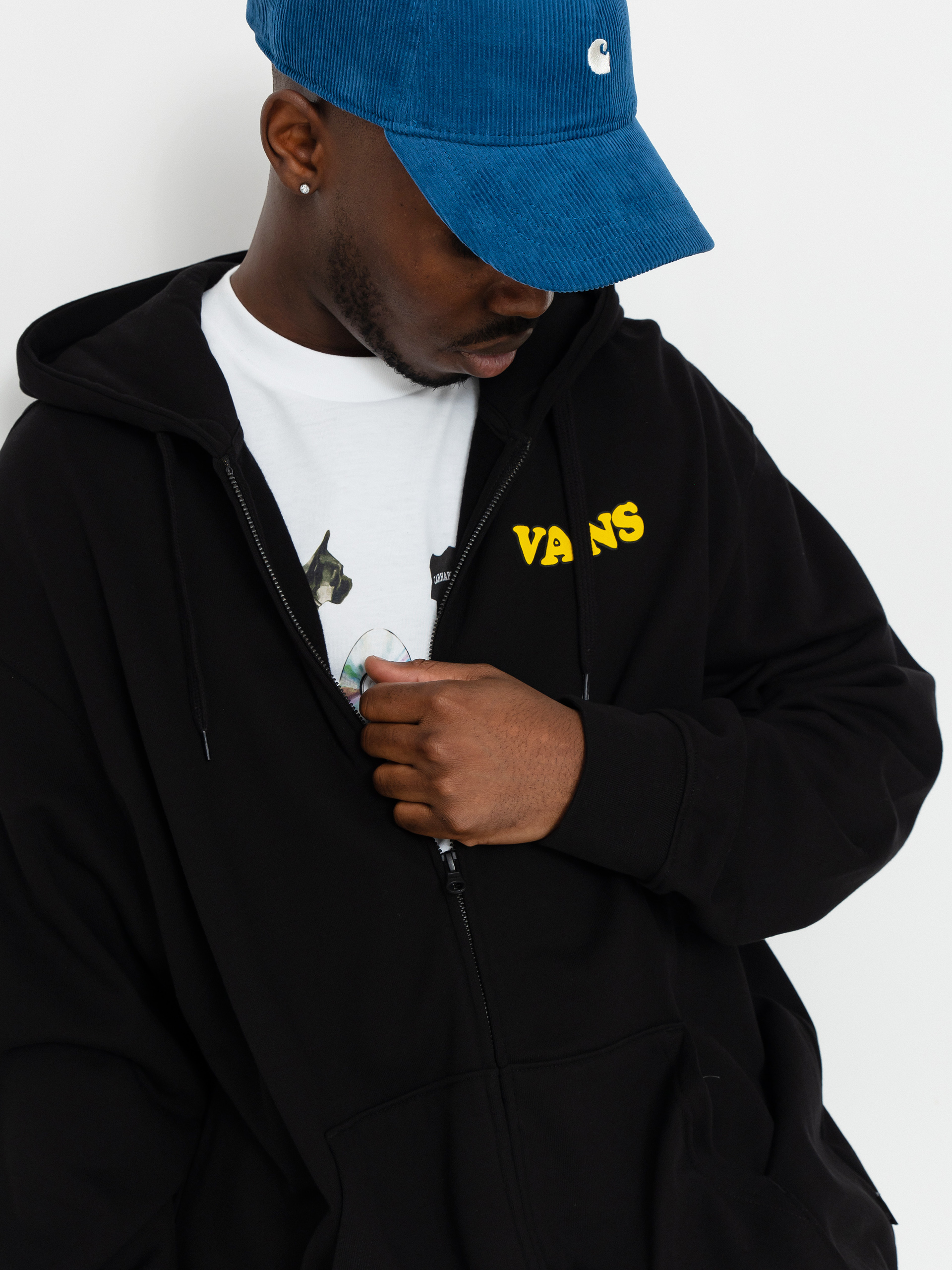 Mikina s kapucí Vans Skull La Shaka Loose ZHD (black)