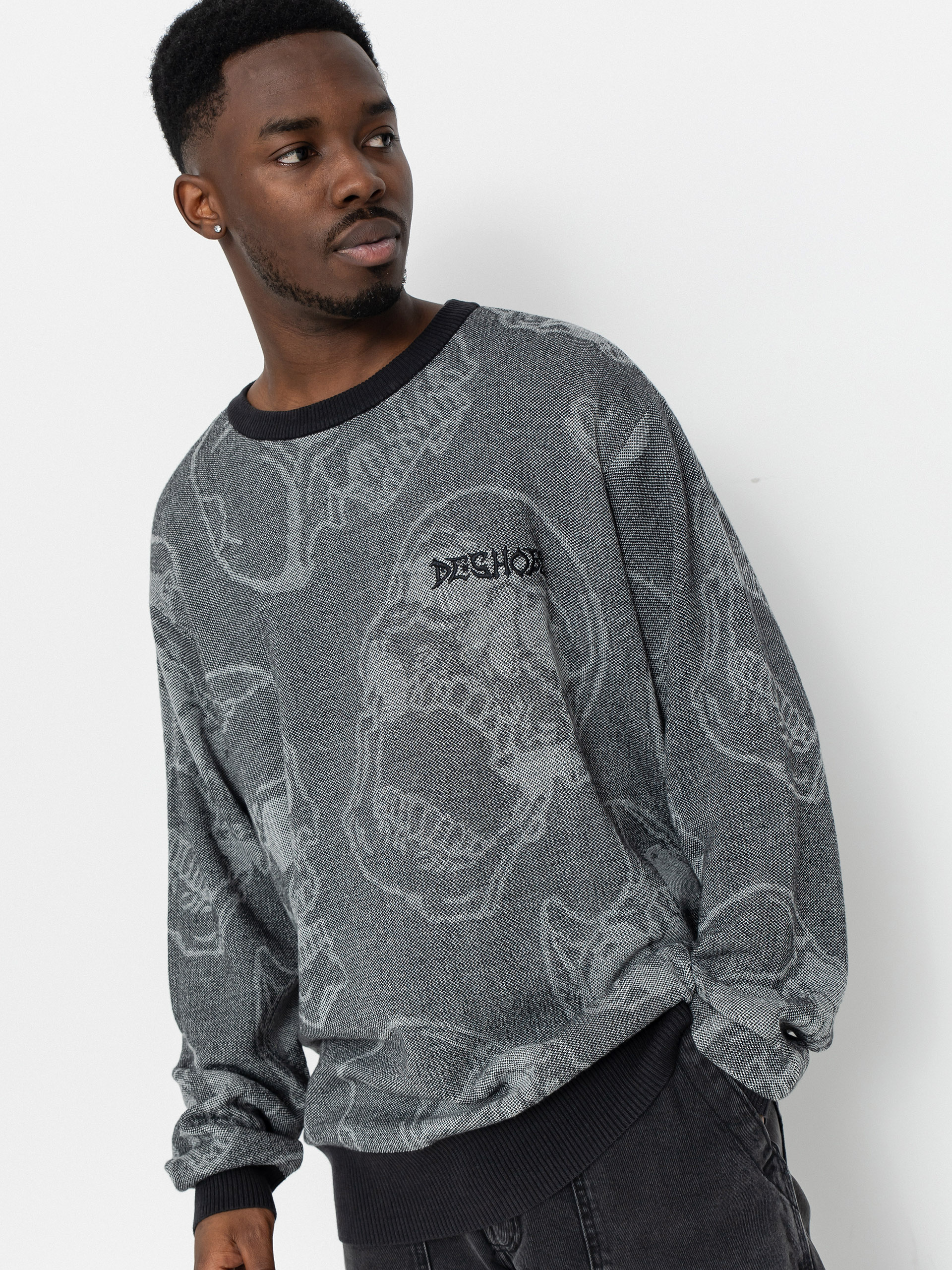 Svetr DC Fracture (heather skully print)