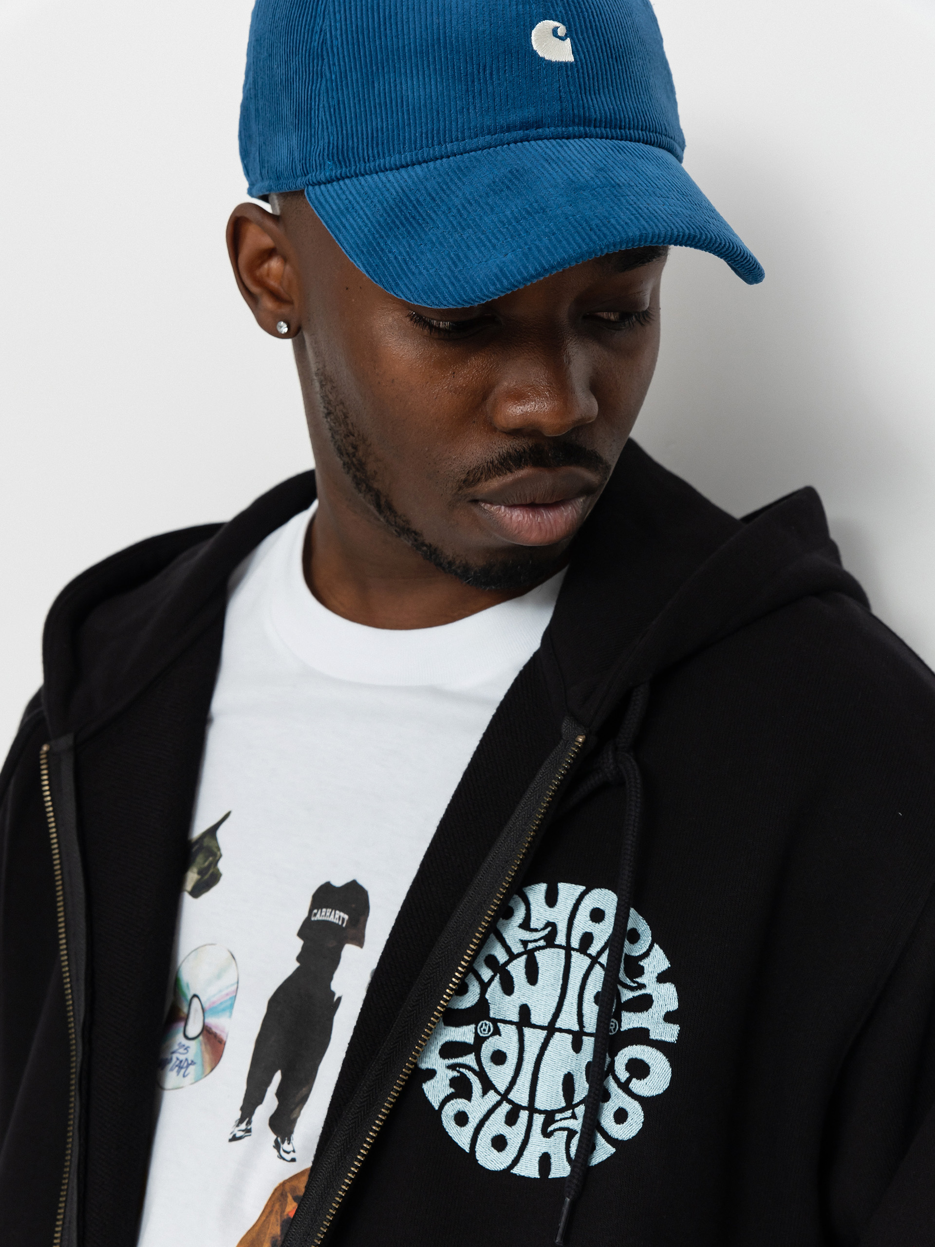 Mikina s kapucí Carhartt WIP Jazzy ZHD (black/air sky)