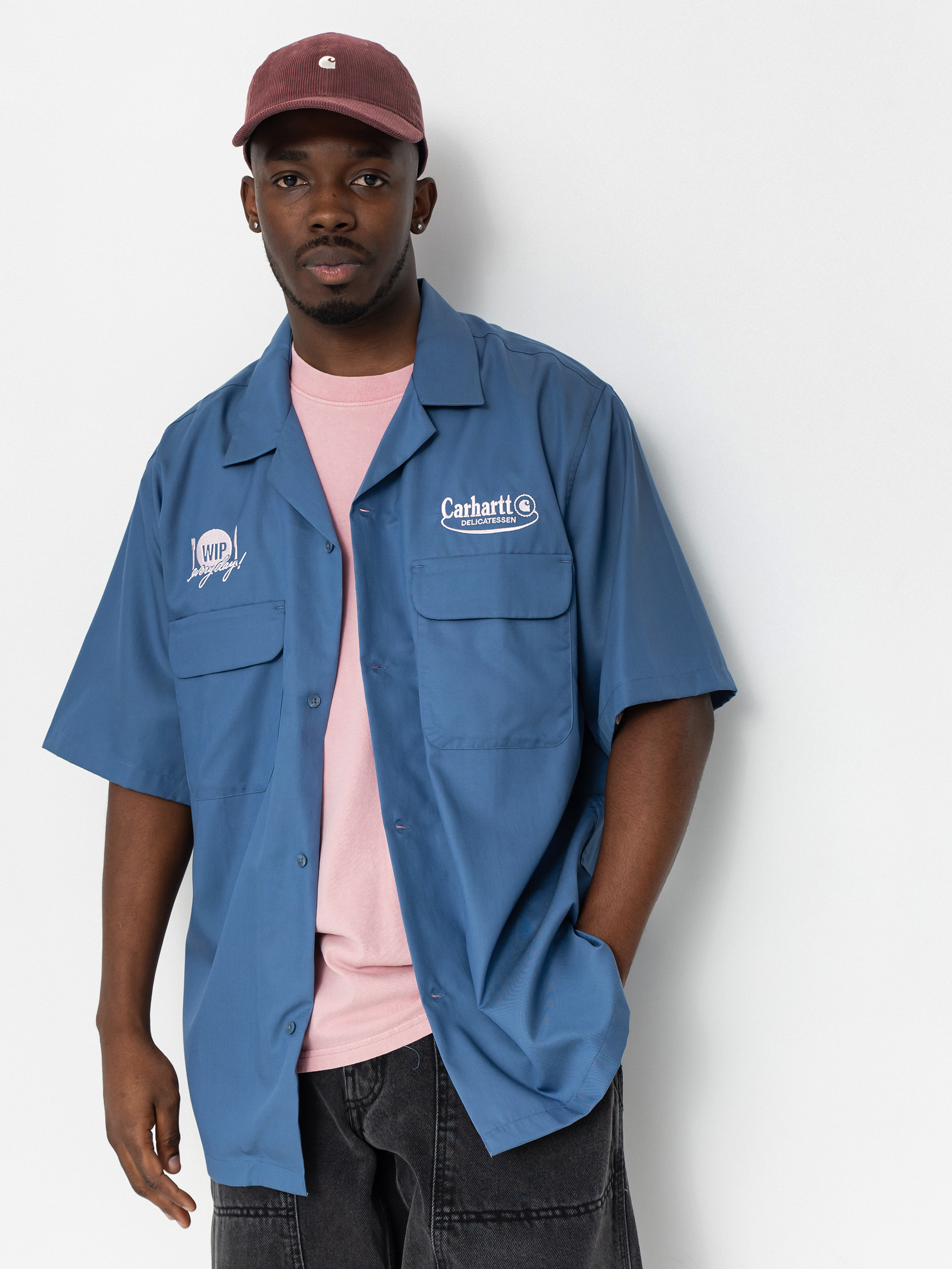 Košile Carhartt WIP Deli (blue iris/air pink)