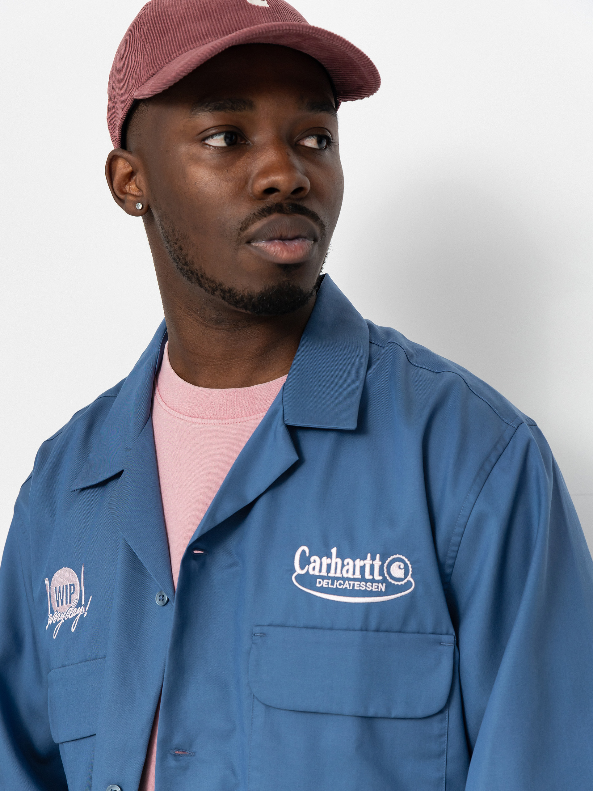 Košile Carhartt WIP Deli (blue iris/air pink)