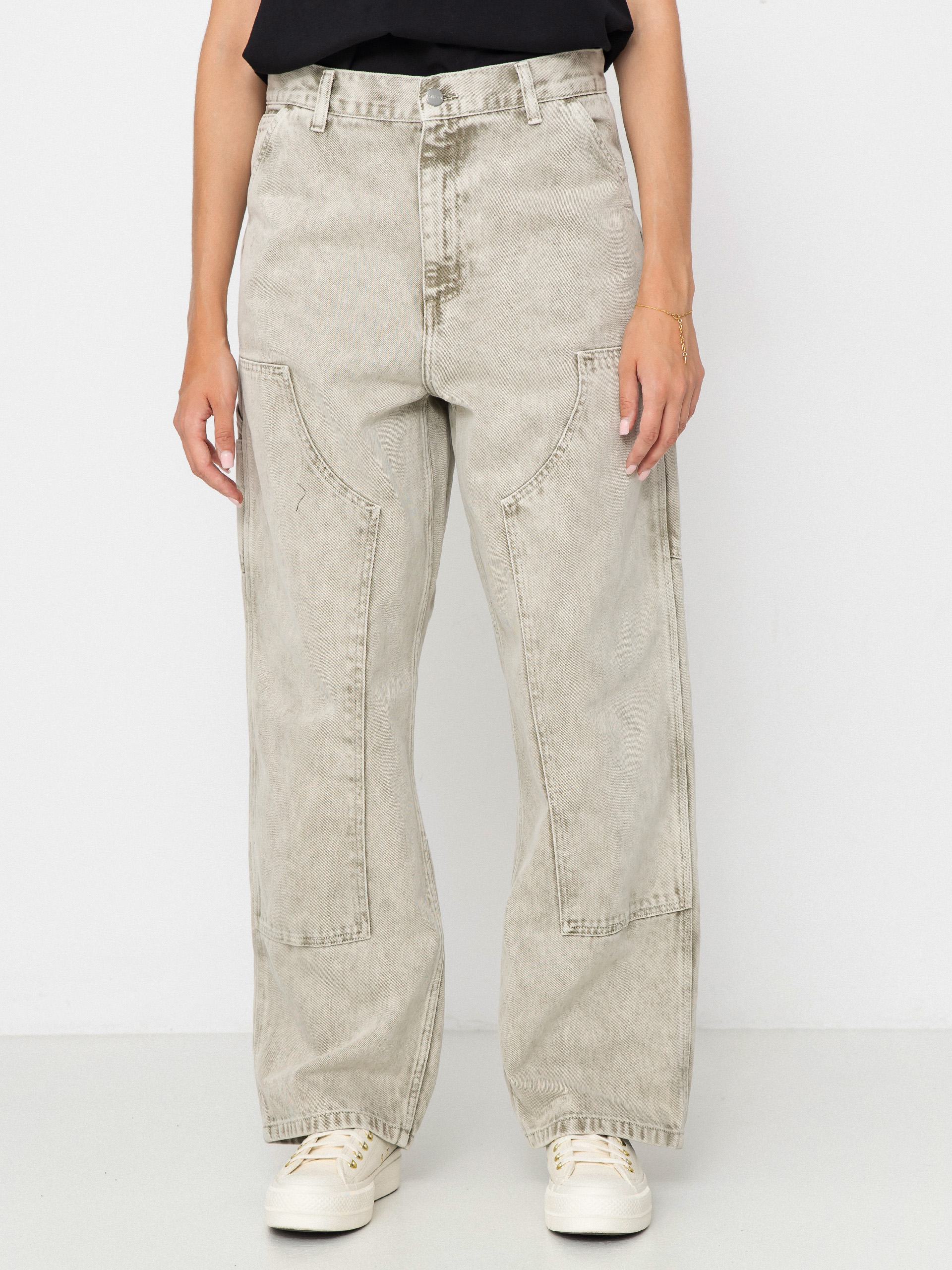 Kalhoty Carhartt WIP Brandon Double Knee Wmn (opuntia/chalk wash)